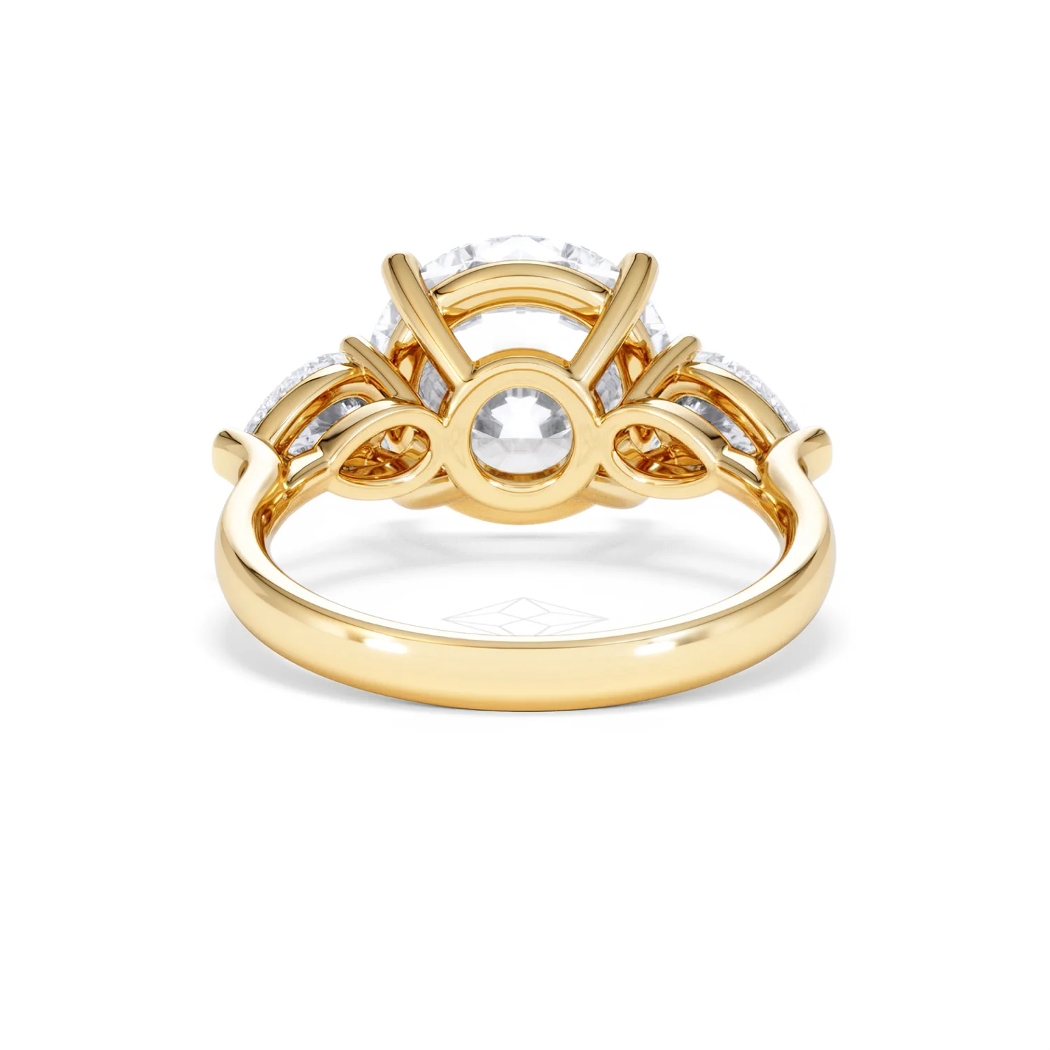 Adore 6.00ct Round Cut Lab Diamond 3 Stone Engagement Ring in 18K Yellow Gold - Image 47