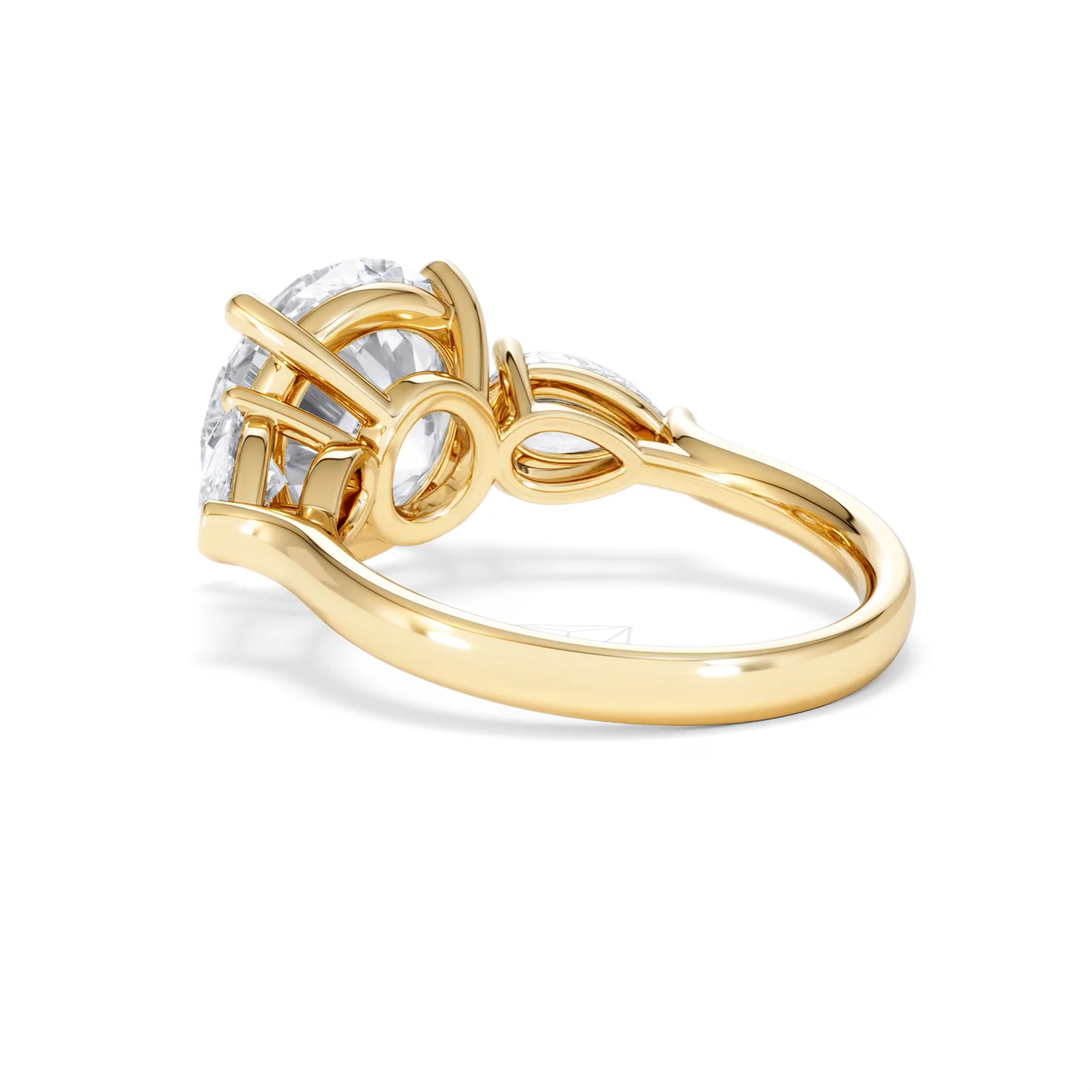 Adore 6.00ct Round Cut Lab Diamond 3 Stone Engagement Ring in 18K Yellow Gold - Image 56