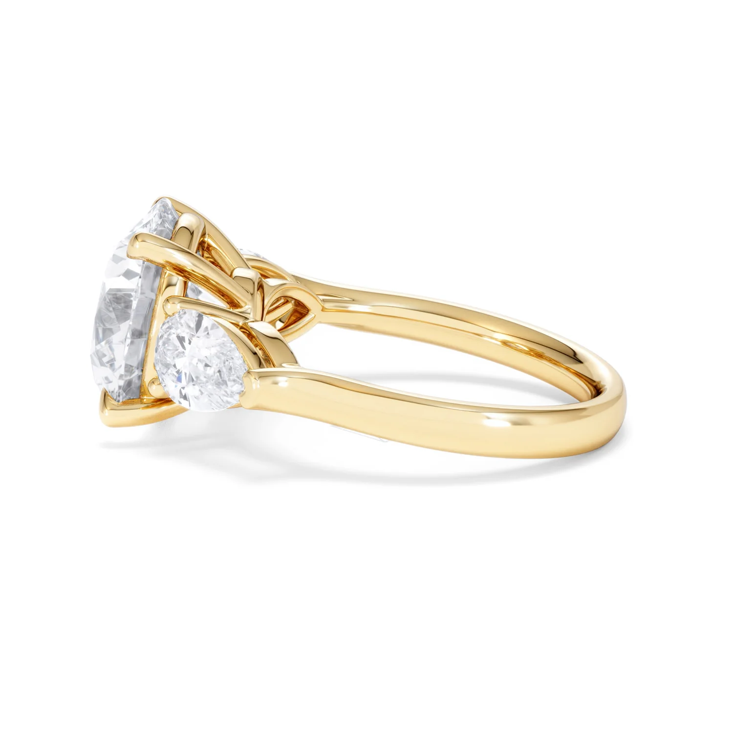 Adore 6.00ct Round Cut Lab Diamond 3 Stone Engagement Ring in 18K Yellow Gold - Image 66