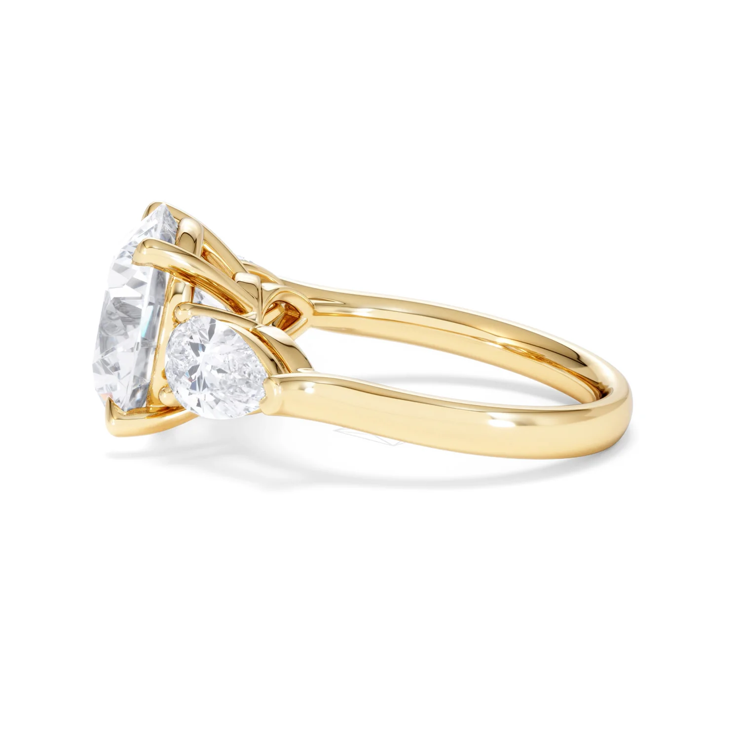 Adore 6.00ct Round Cut Lab Diamond 3 Stone Engagement Ring in 18K Yellow Gold - Image 67