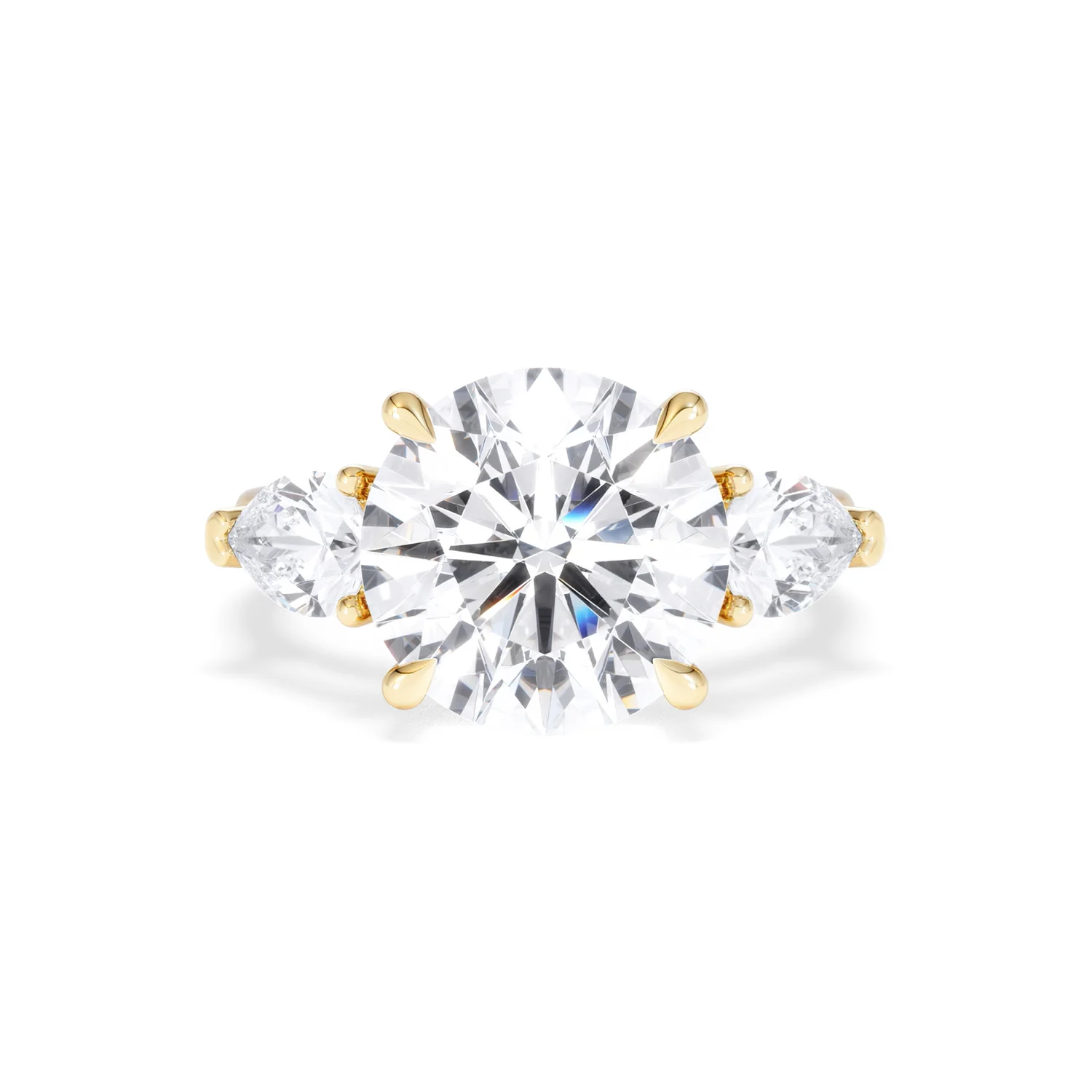 Adore 6.00ct Round Cut Lab Diamond 3 Stone Engagement Ring in 18K Yellow Gold - Image 7