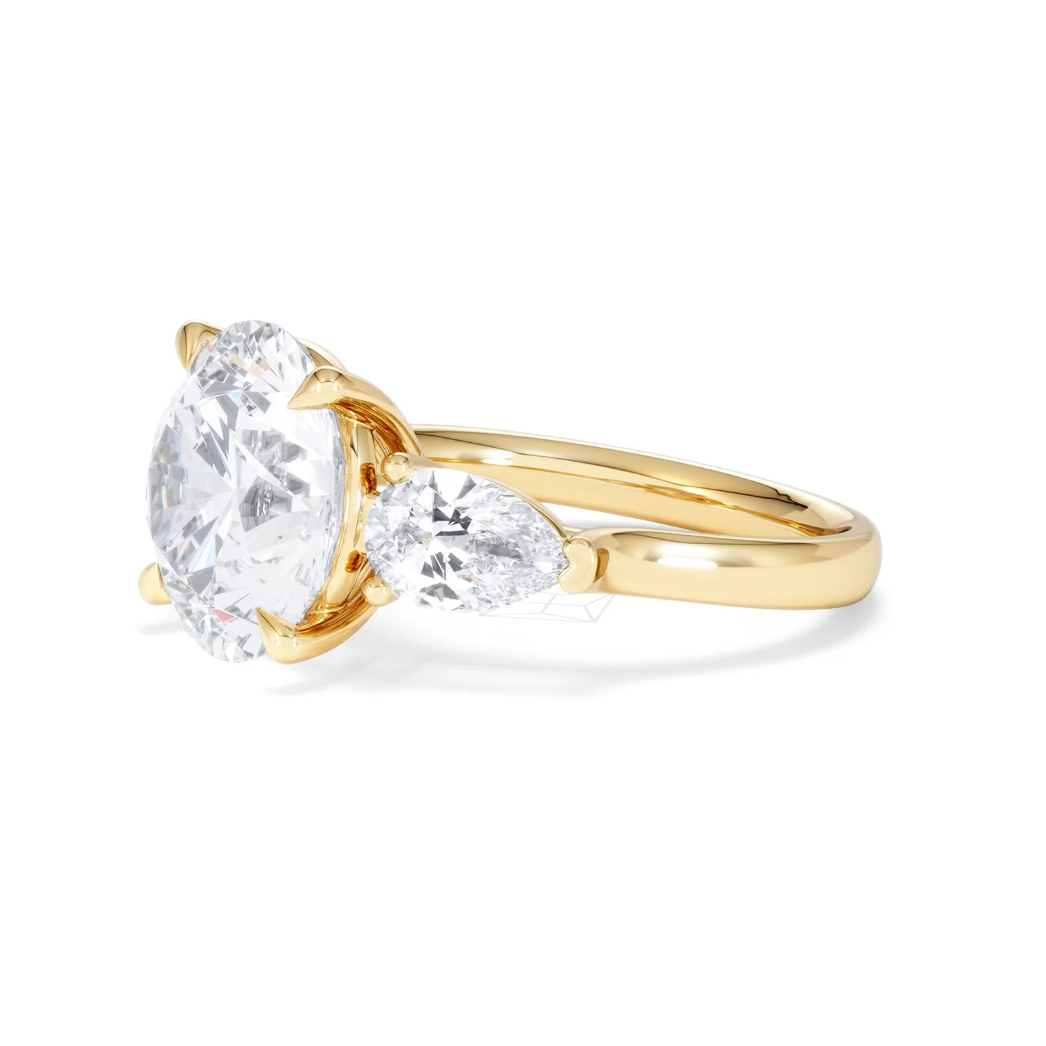 Adore 6.00ct Round Cut Lab Diamond 3 Stone Engagement Ring in 18K Yellow Gold - Image 74