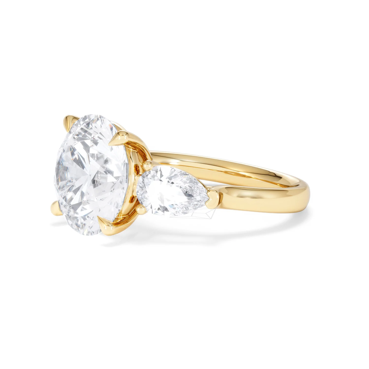 Adore 6.00ct Round Cut Lab Diamond 3 Stone Engagement Ring in 18K Yellow Gold - Image 75