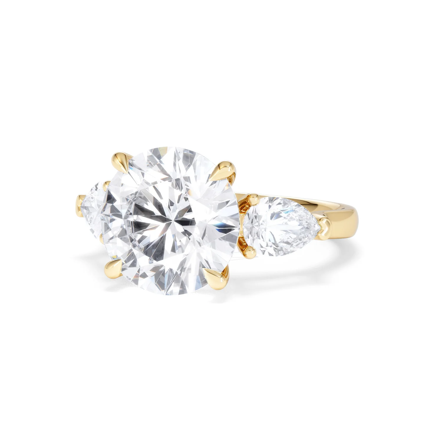Adore 6.00ct Round Cut Lab Diamond 3 Stone Engagement Ring in 18K Yellow Gold - Image 82