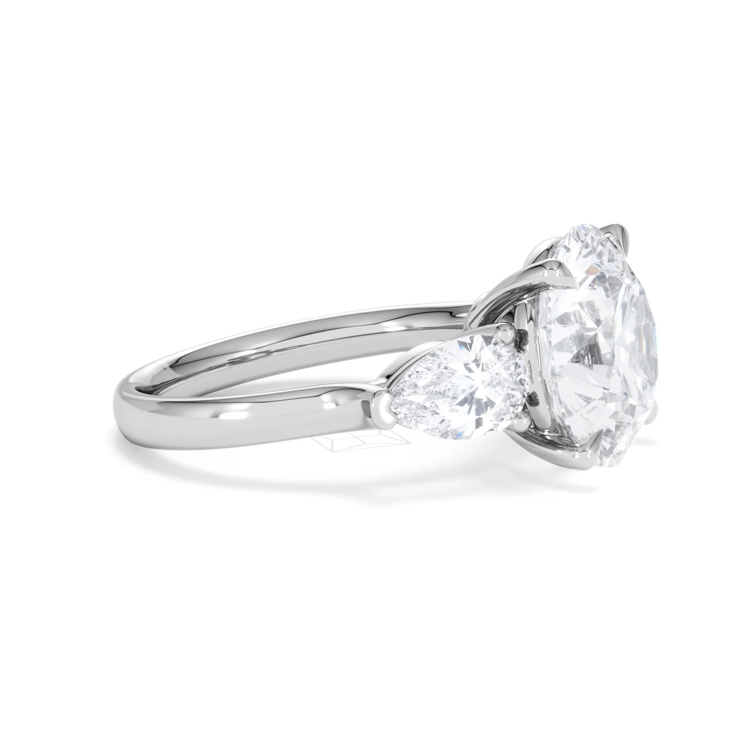 Adore 6.00ct Round Cut Lab Diamond 3 Stone Engagement Ring in Platinum - Image 22