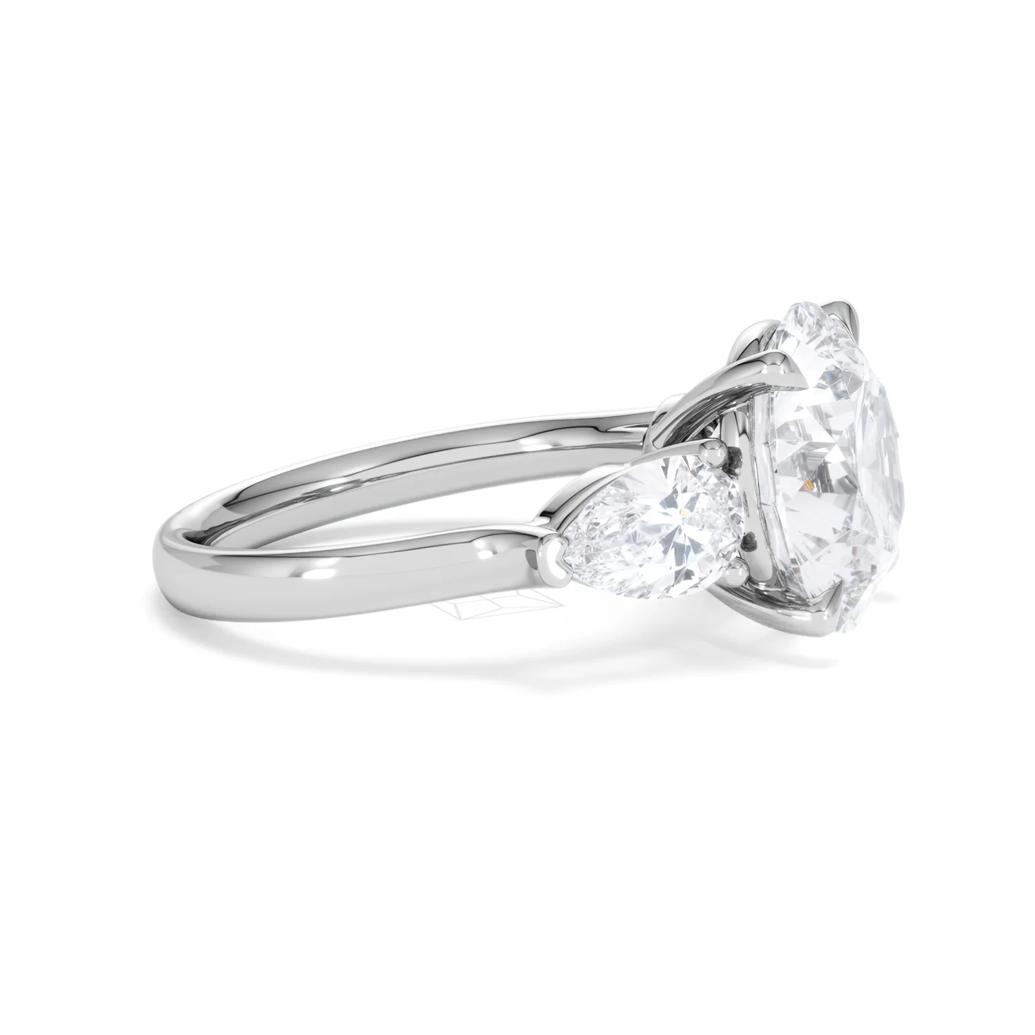 Adore 6.00ct Round Cut Lab Diamond 3 Stone Engagement Ring in Platinum - Image 23