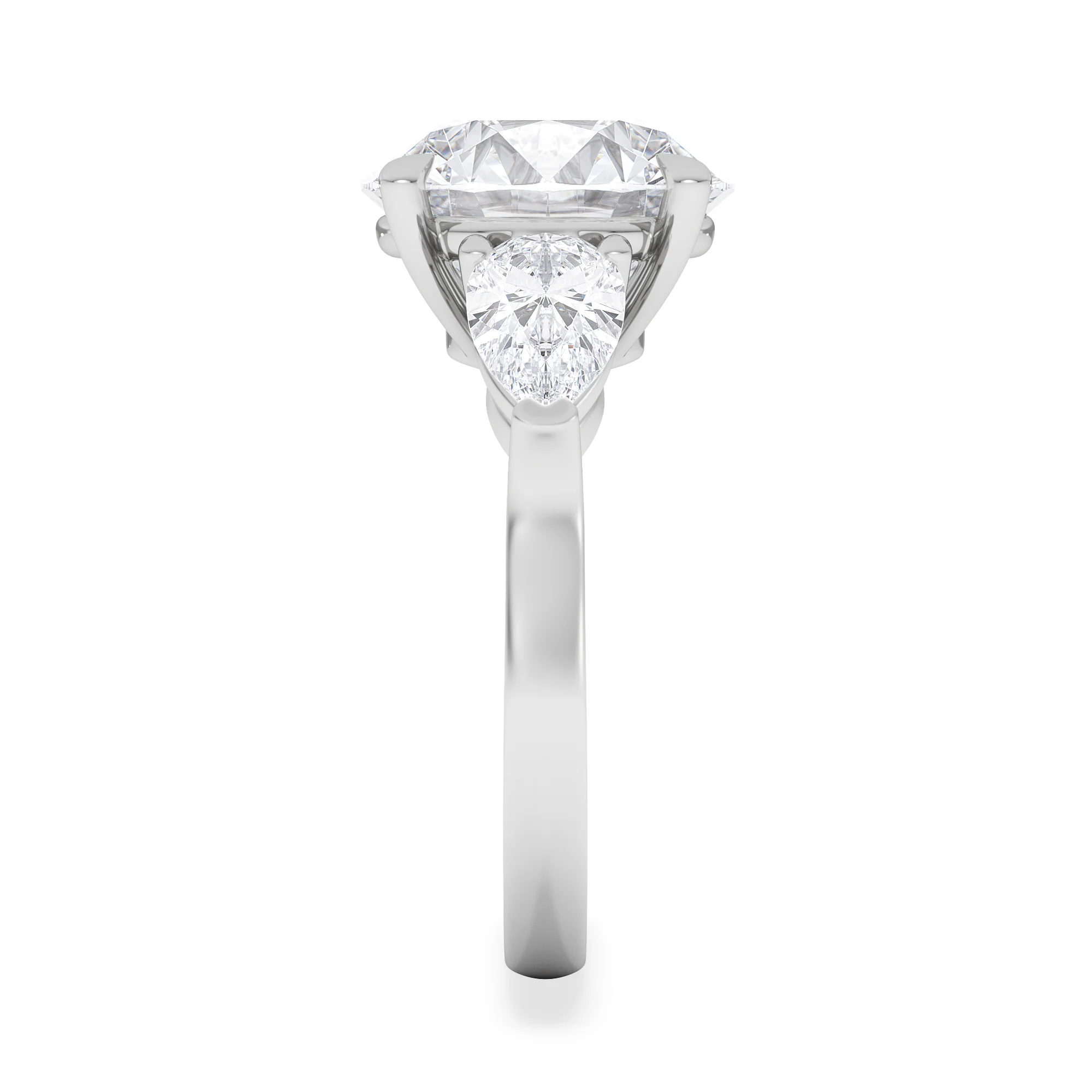 Adore 6.00ct Round Cut Lab Diamond 3 Stone Engagement Ring in Platinum - Image 5