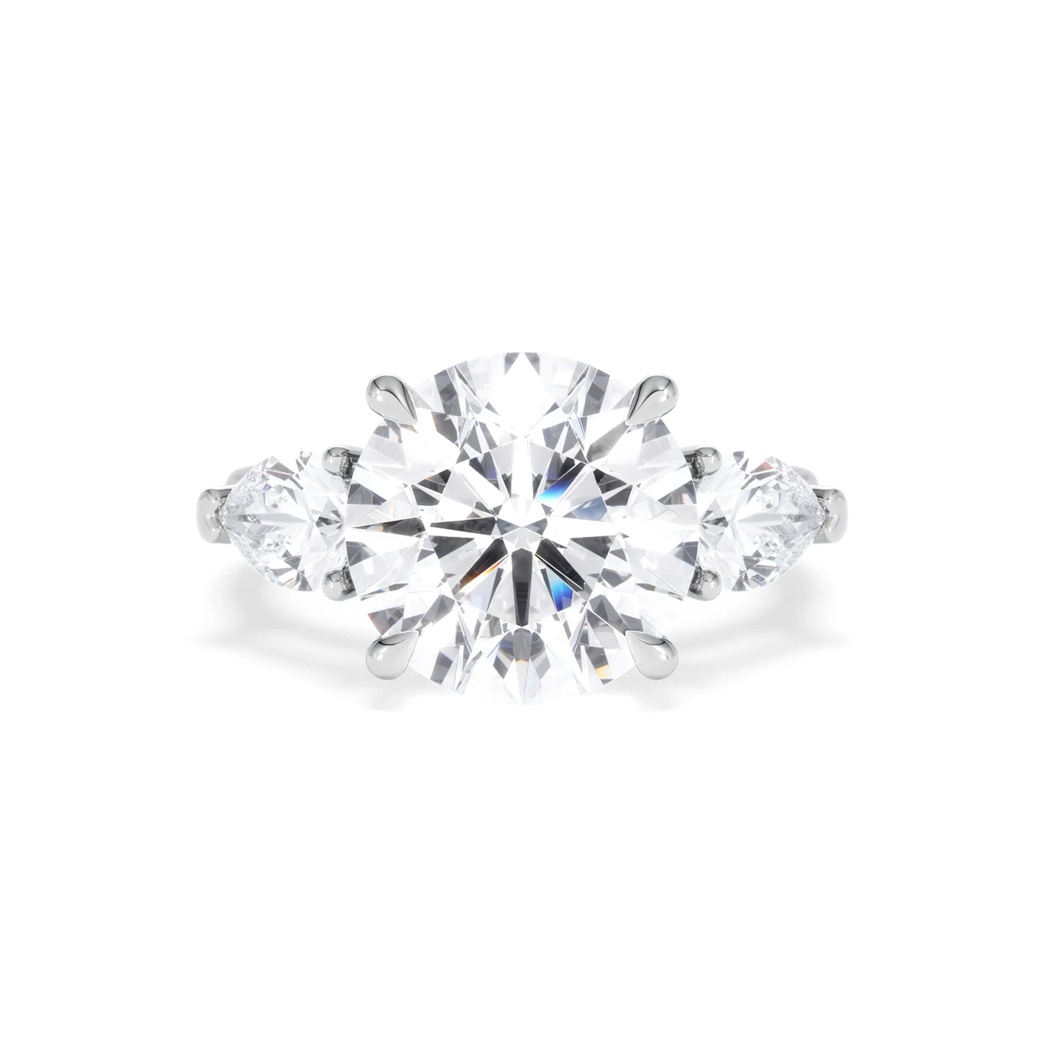Adore 6.00ct Round Cut Lab Diamond 3 Stone Engagement Ring in Platinum - Image 7
