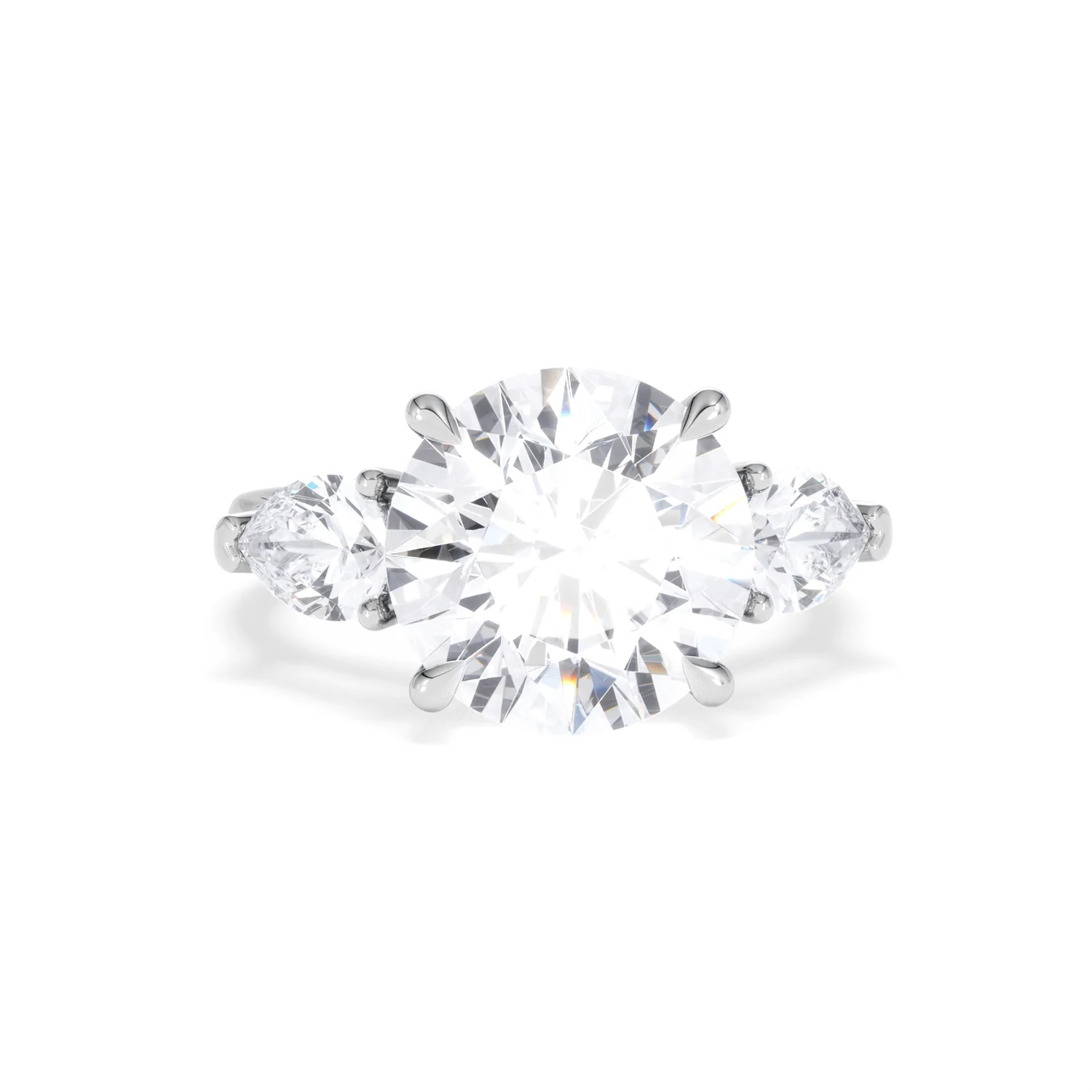 Adore 6.00ct Round Cut Lab Diamond 3 Stone Engagement Ring in Platinum - Image 8