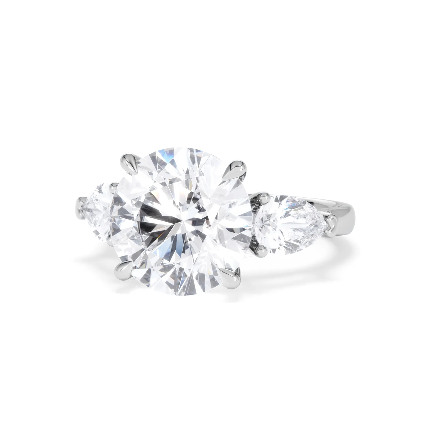 Adore 6.00ct Round Cut Lab Diamond 3 Stone Engagement Ring in Platinum - Image 83