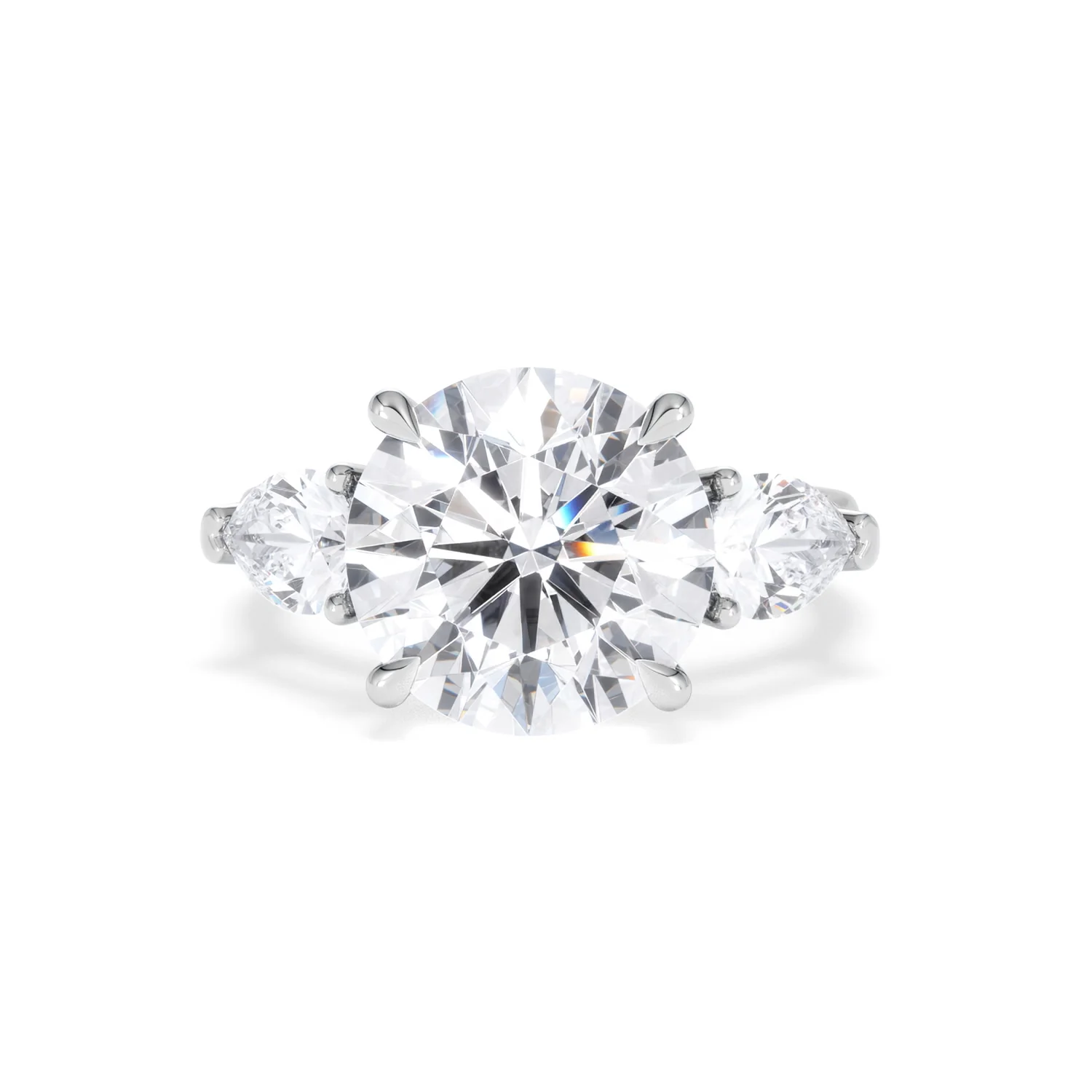 Adore 6.00ct Round Cut Lab Diamond 3 Stone Engagement Ring in Platinum - Image 86
