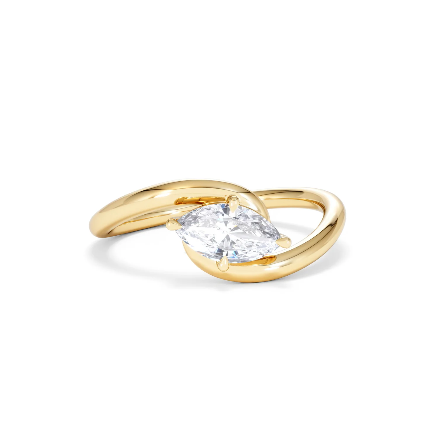 Affinity 0.50ct Marquise Cut Lab Diamond Solitaire Engagement Ring in 18K Yellow Gold - Image 10