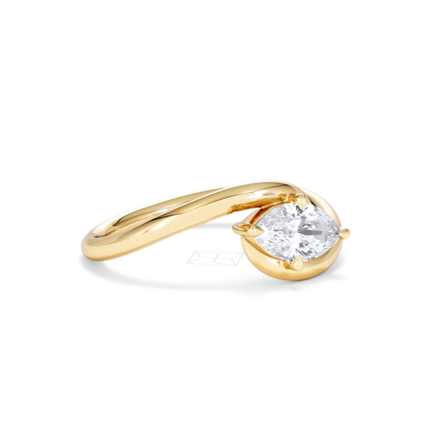 Affinity 0.50ct Marquise Cut Lab Diamond Solitaire Engagement Ring in 18K Yellow Gold - Image 17