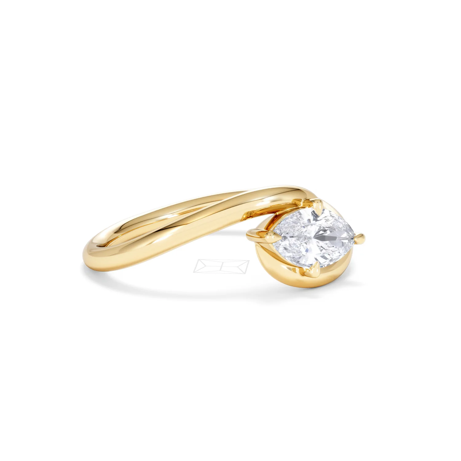 Affinity 0.50ct Marquise Cut Lab Diamond Solitaire Engagement Ring in 18K Yellow Gold - Image 18