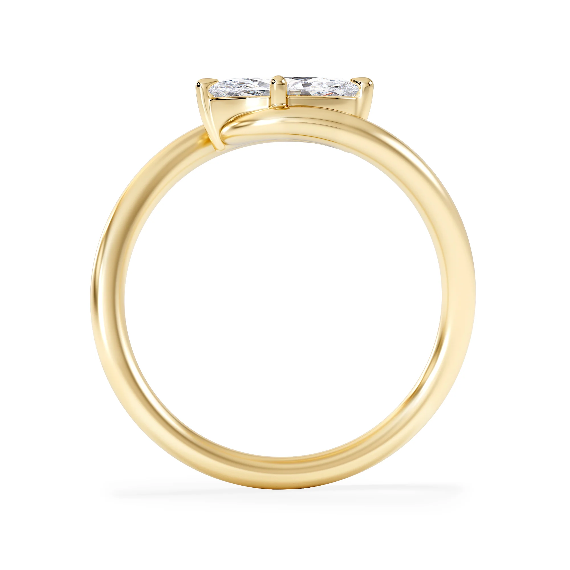 Affinity 0.50ct Marquise Cut Lab Diamond Solitaire Engagement Ring in 18K Yellow Gold - Image 3
