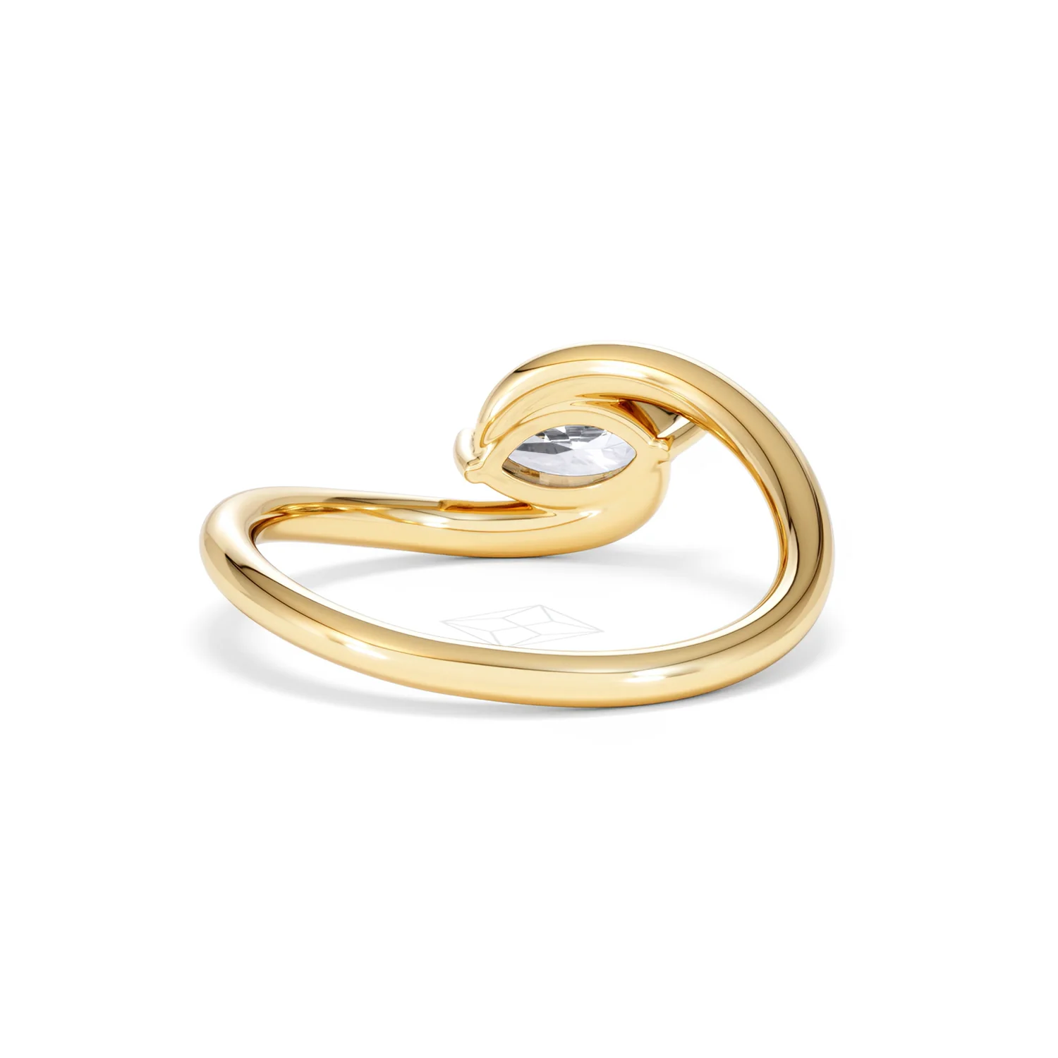 Affinity 0.50ct Marquise Cut Lab Diamond Solitaire Engagement Ring in 18K Yellow Gold - Image 46