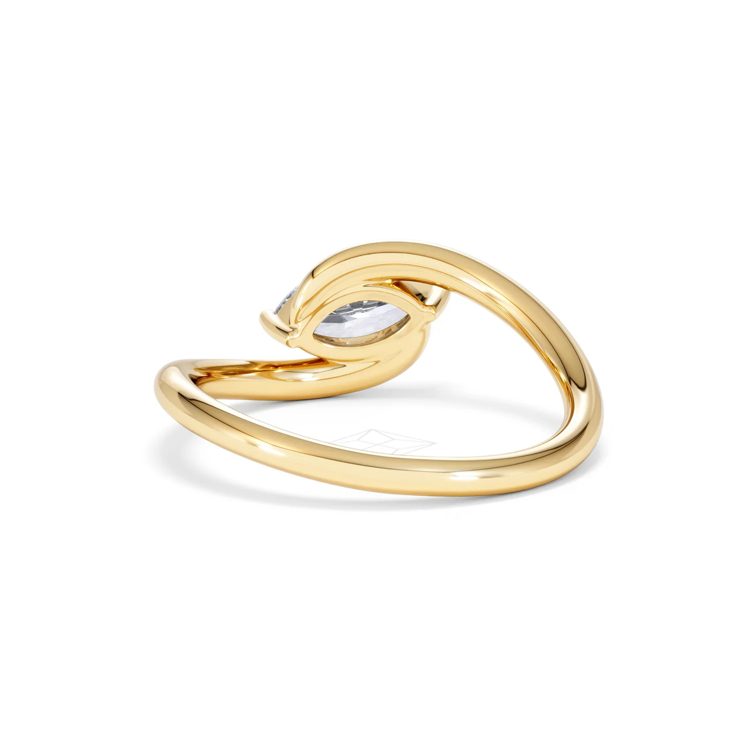 Affinity 0.50ct Marquise Cut Lab Diamond Solitaire Engagement Ring in 18K Yellow Gold - Image 50