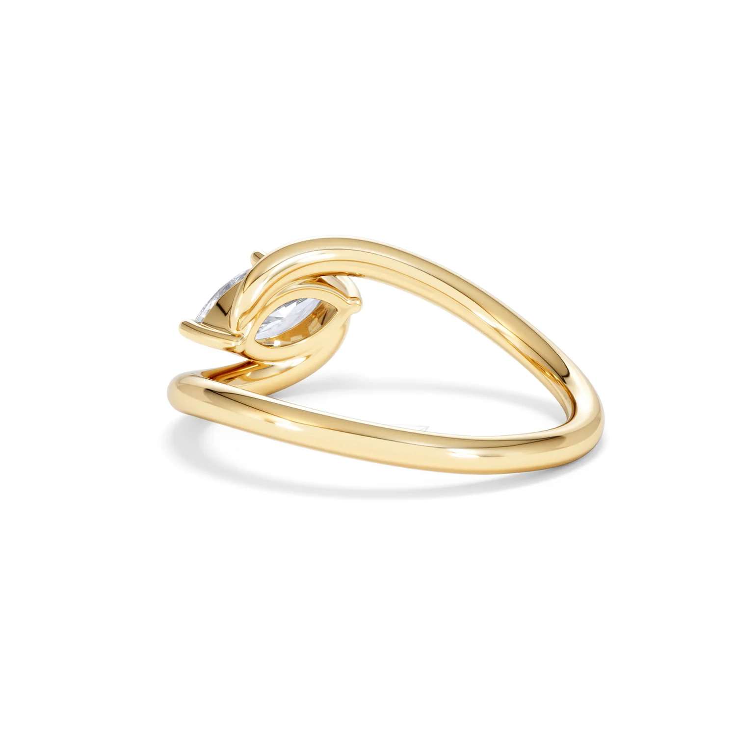 Affinity 0.50ct Marquise Cut Lab Diamond Solitaire Engagement Ring in 18K Yellow Gold - Image 56