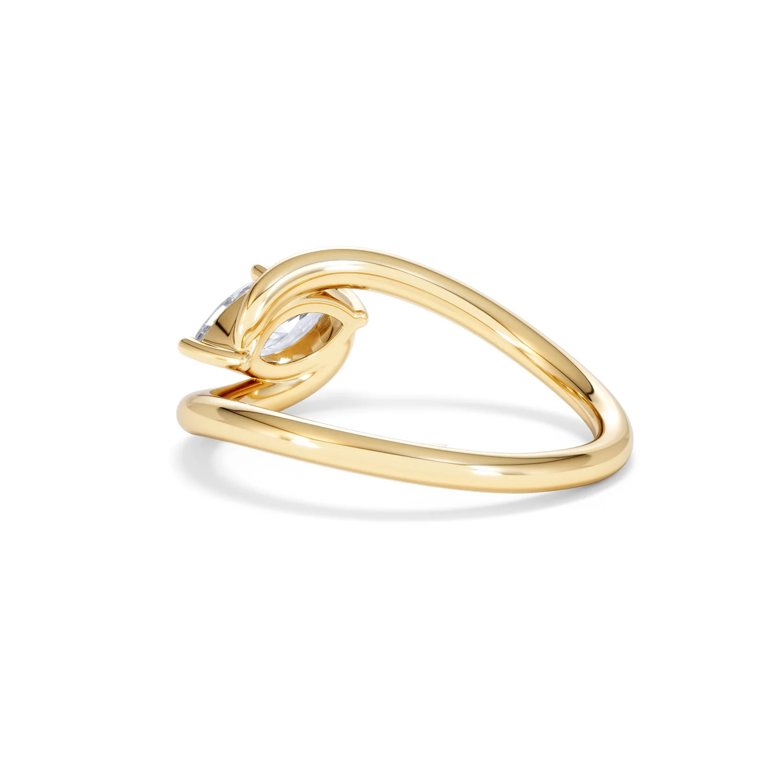 Affinity 0.50ct Marquise Cut Lab Diamond Solitaire Engagement Ring in 18K Yellow Gold - Image 57