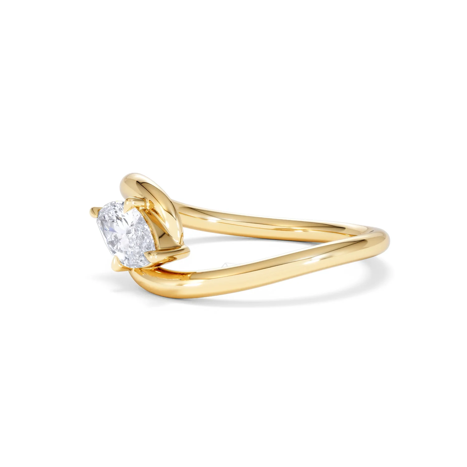 Affinity 0.50ct Marquise Cut Lab Diamond Solitaire Engagement Ring in 18K Yellow Gold - Image 76
