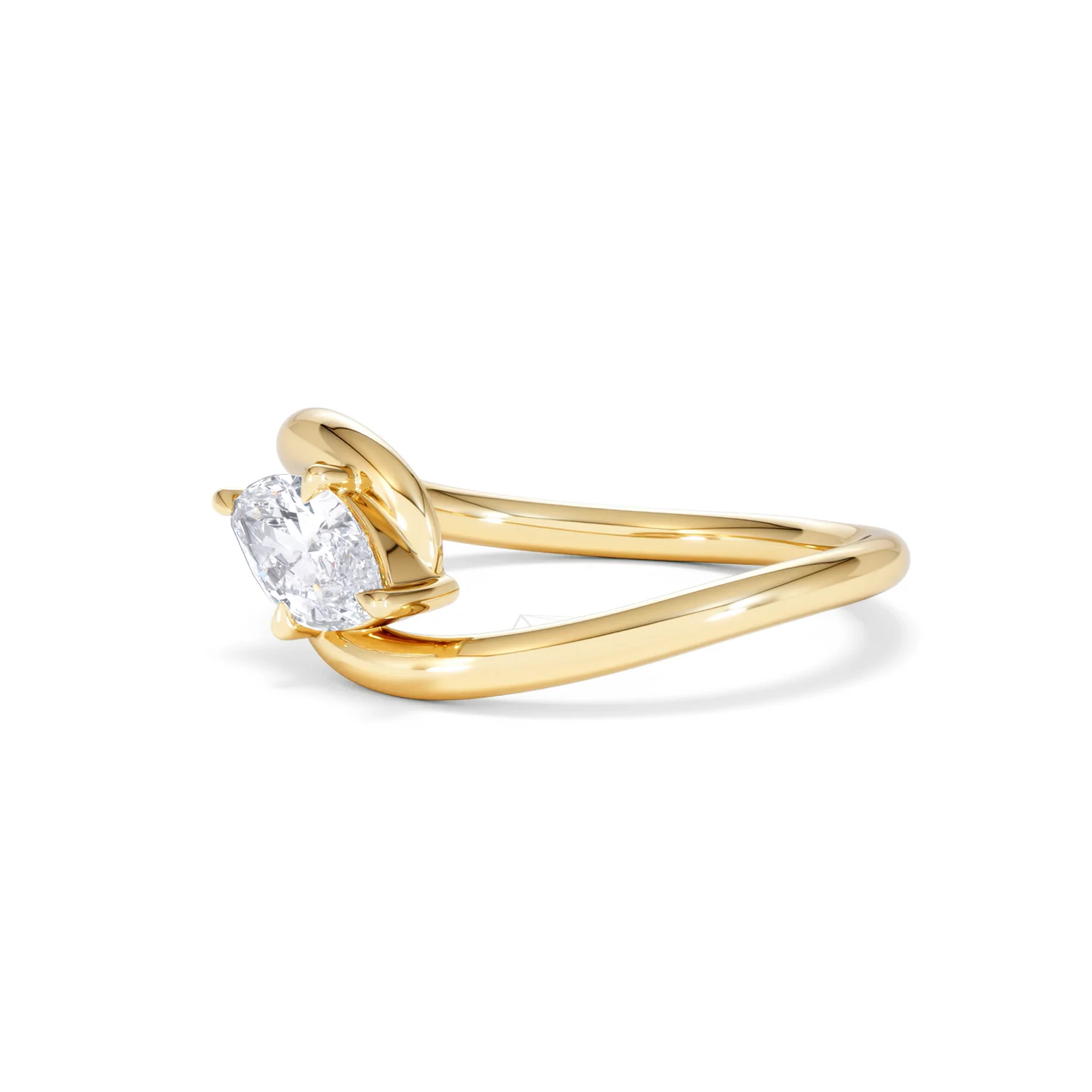 Affinity 0.50ct Marquise Cut Lab Diamond Solitaire Engagement Ring in 18K Yellow Gold - Image 77