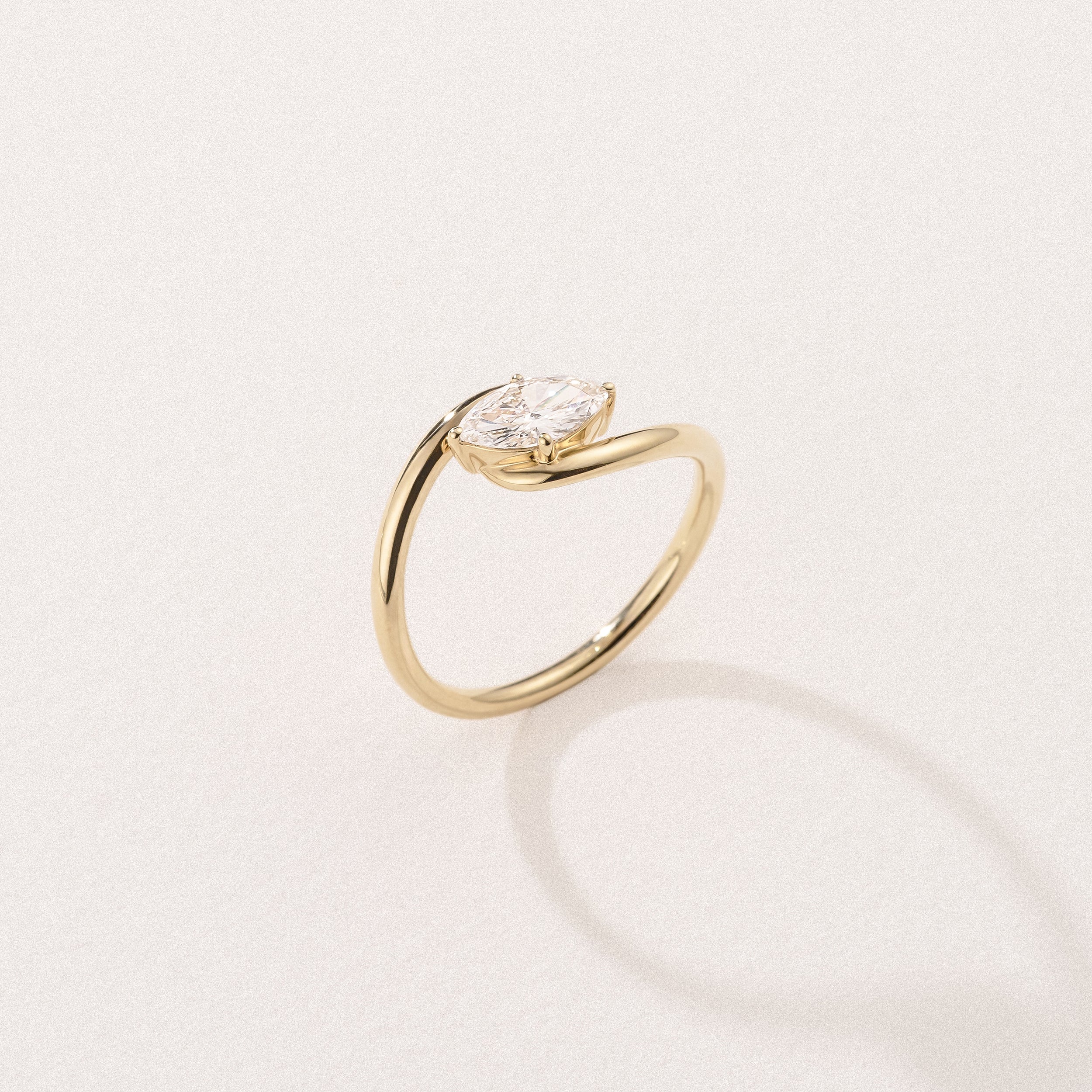 Affinity 0.50ct Marquise Cut Lab Diamond Solitaire Engagement Ring in 18K Yellow Gold - Image 8