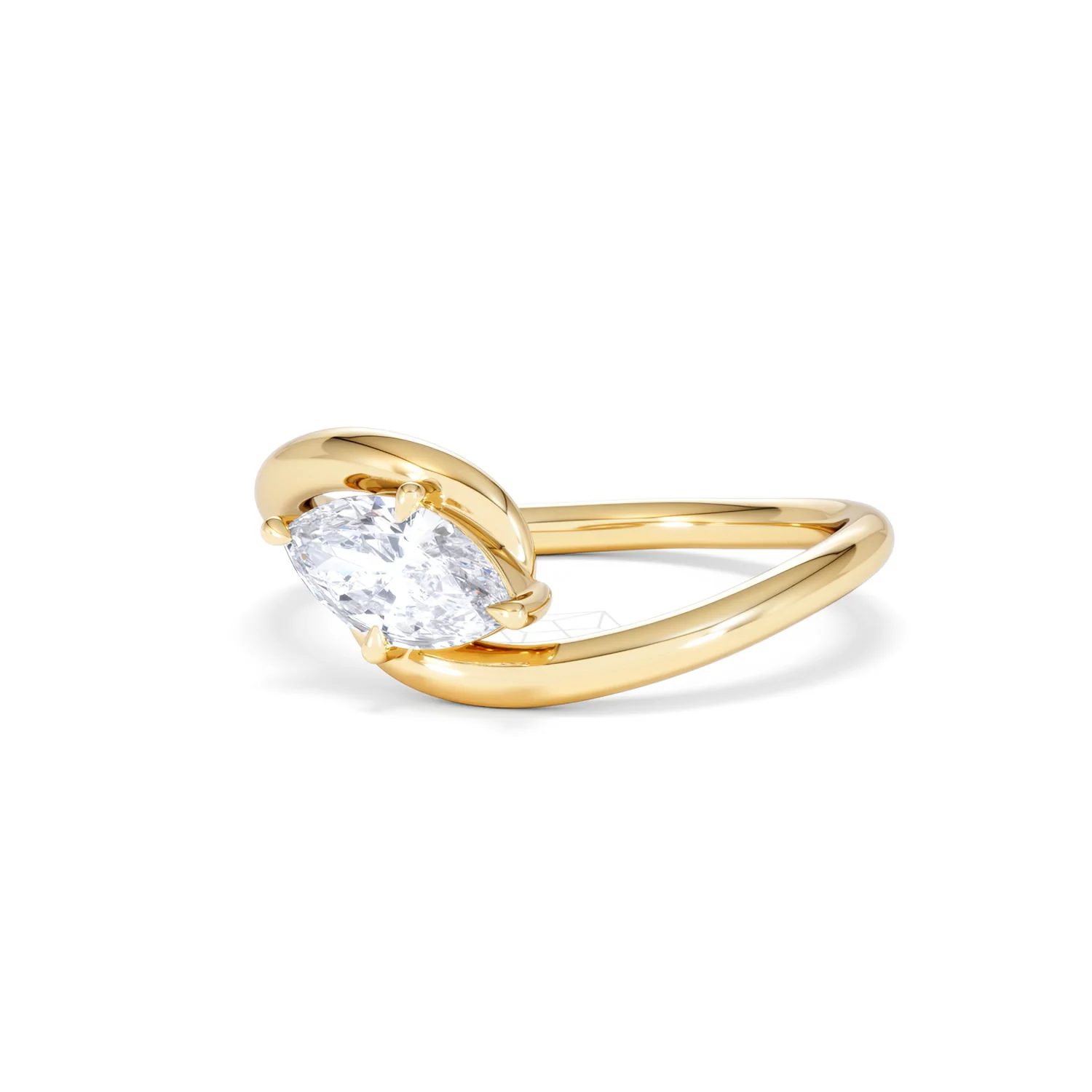 Affinity 0.50ct Marquise Cut Lab Diamond Solitaire Engagement Ring in 18K Yellow Gold - Image 82
