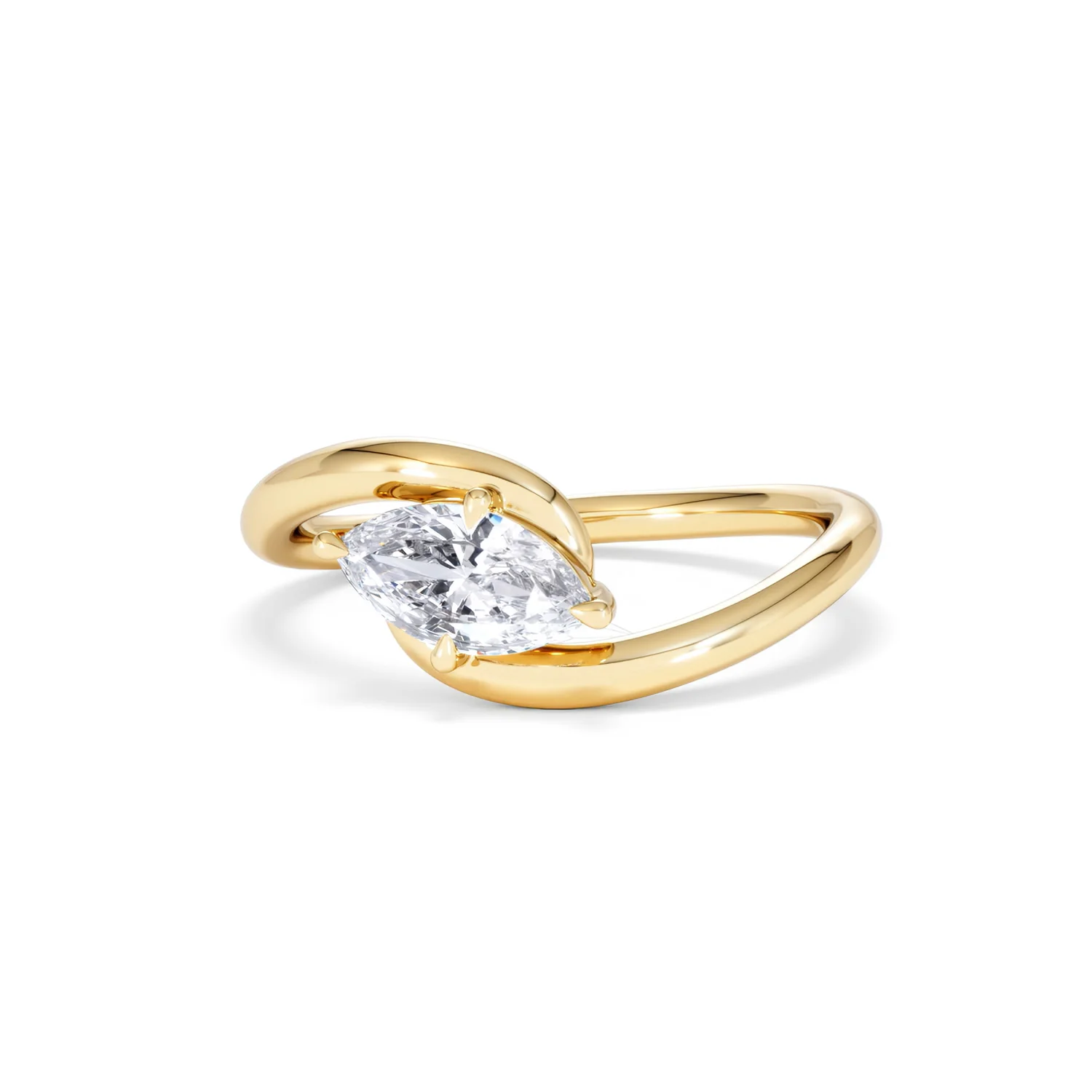 Affinity 0.50ct Marquise Cut Lab Diamond Solitaire Engagement Ring in 18K Yellow Gold - Image 85