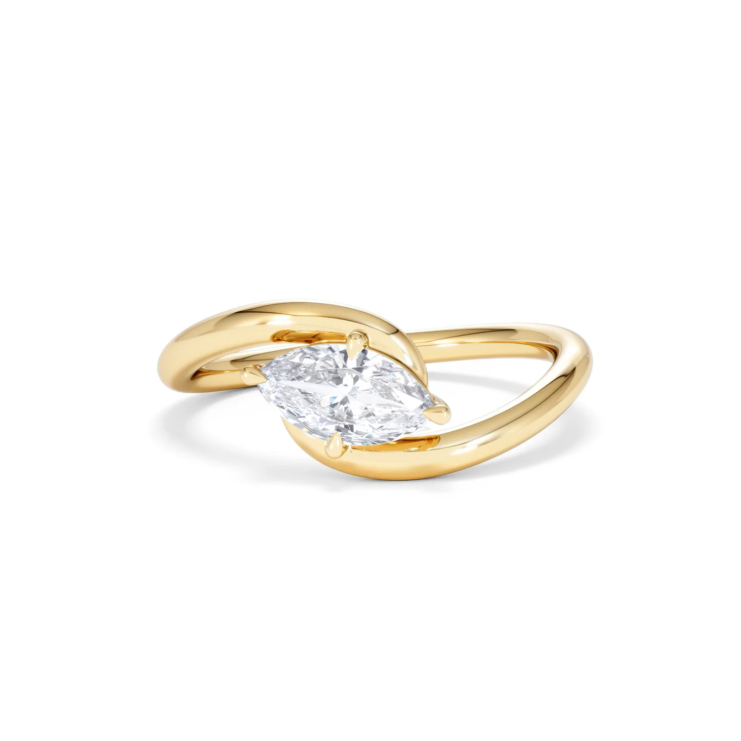 Affinity 0.50ct Marquise Cut Lab Diamond Solitaire Engagement Ring in 18K Yellow Gold - Image 87