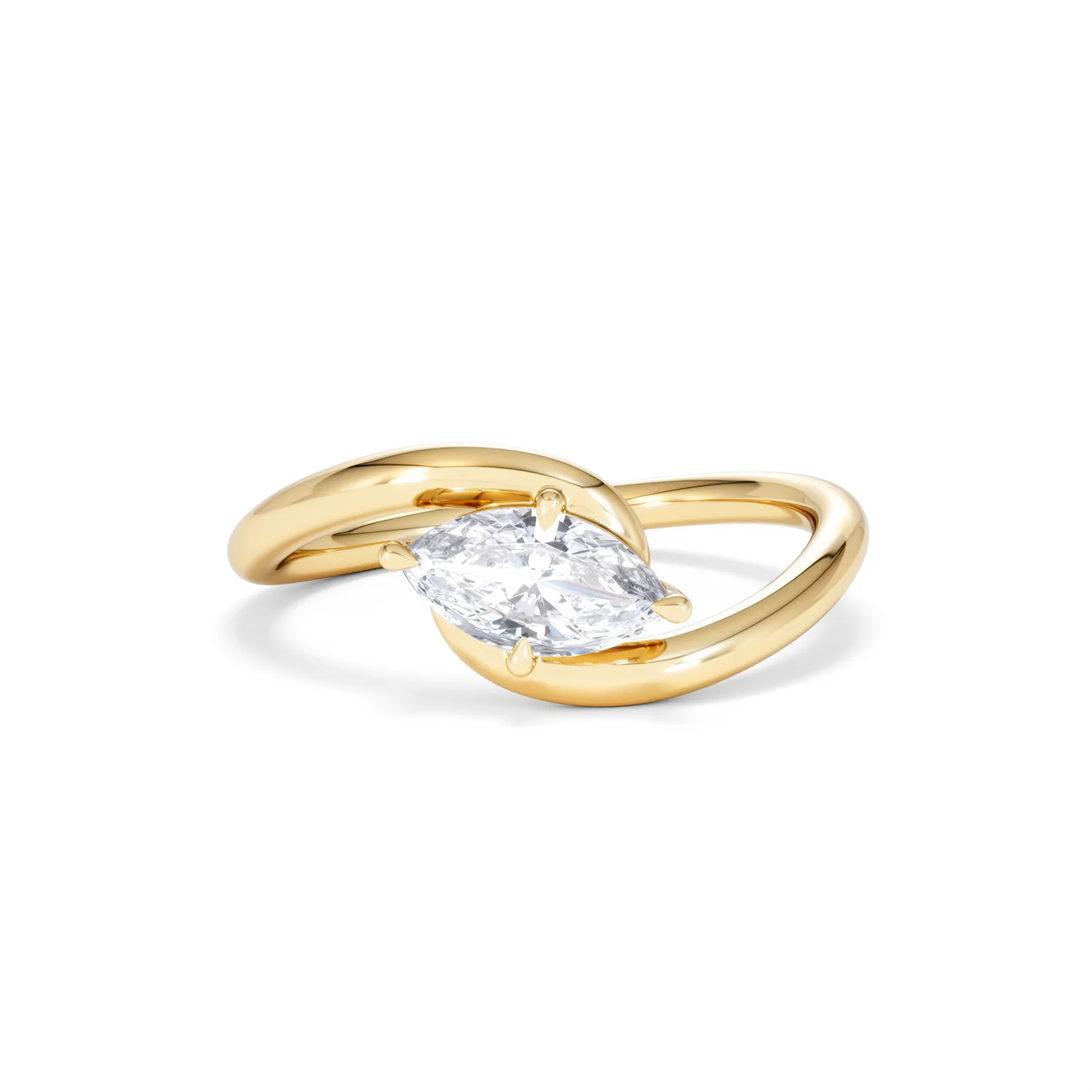 Affinity 0.50ct Marquise Cut Lab Diamond Solitaire Engagement Ring in 18K Yellow Gold - Image 88