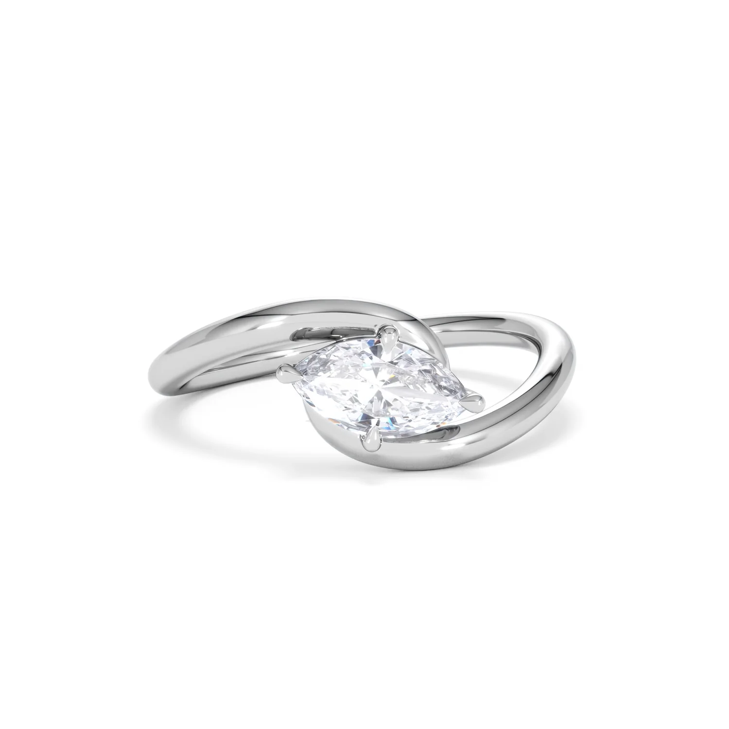 Affinity 0.50ct Marquise Cut Lab Diamond Solitaire Engagement Ring in Platinum - Image 10