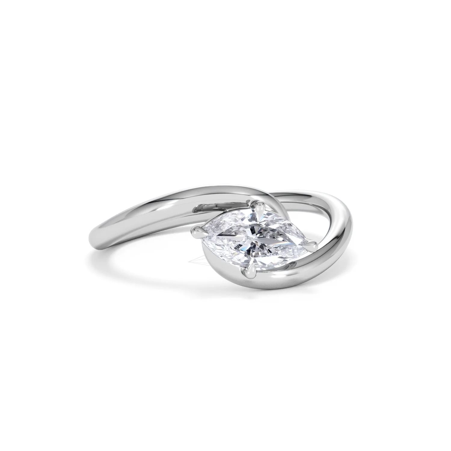Affinity 0.50ct Marquise Cut Lab Diamond Solitaire Engagement Ring in Platinum - Image 12