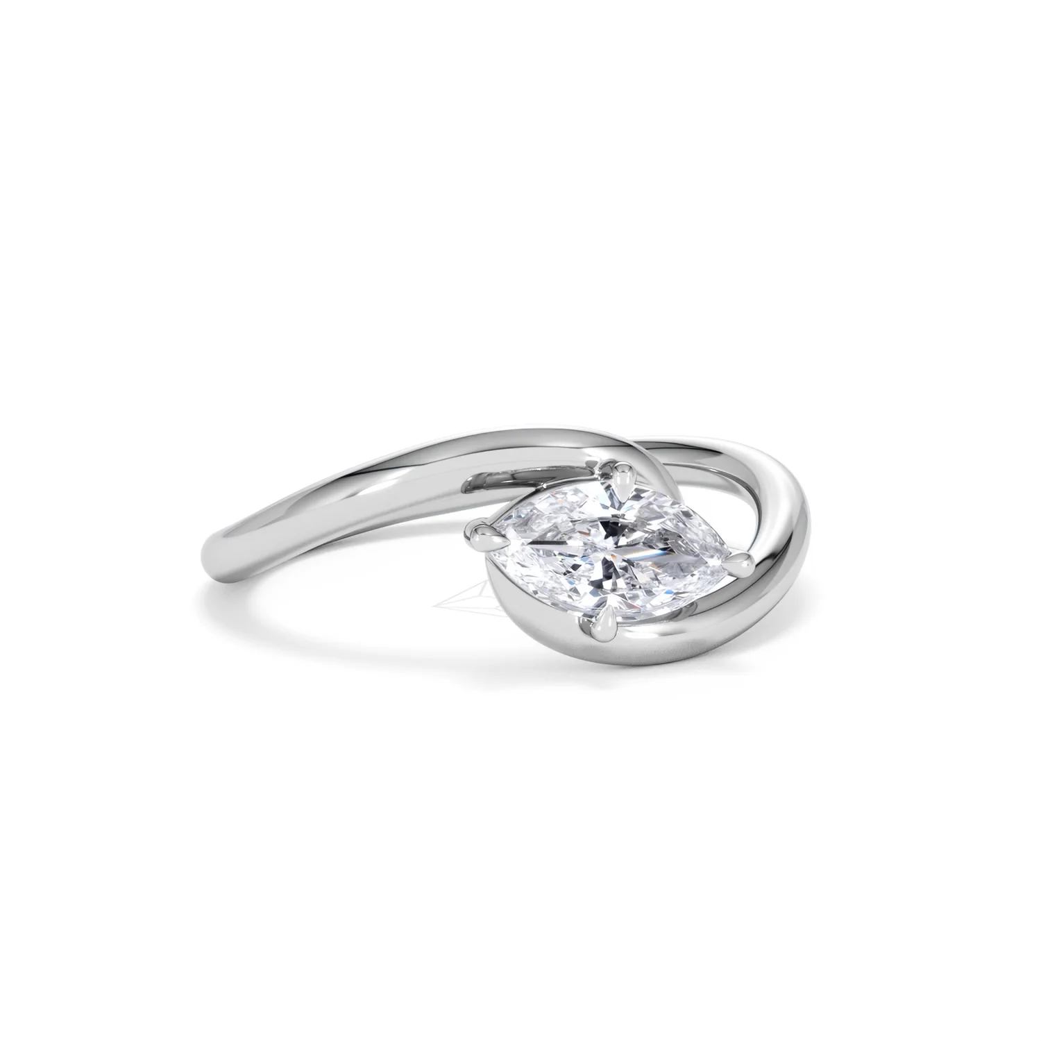 Affinity 0.50ct Marquise Cut Lab Diamond Solitaire Engagement Ring in Platinum - Image 13