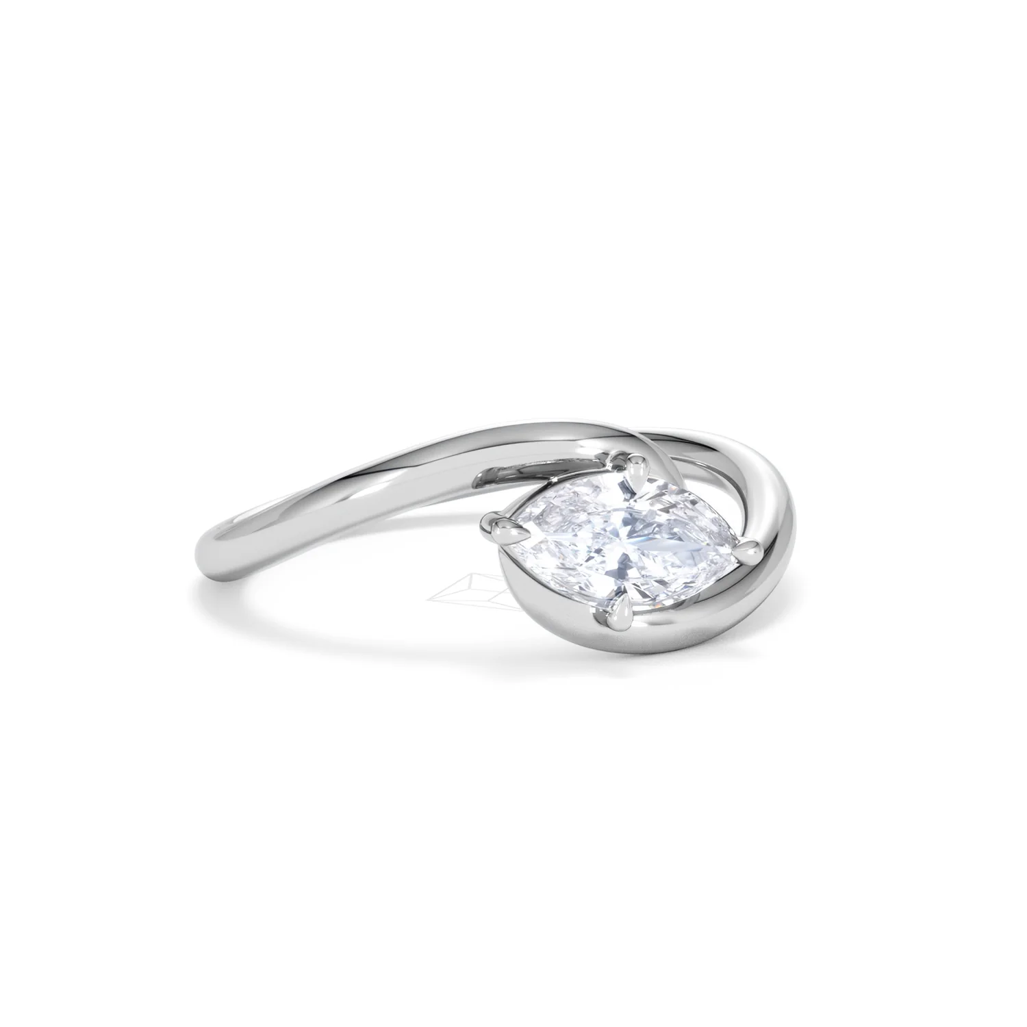 Affinity 0.50ct Marquise Cut Lab Diamond Solitaire Engagement Ring in Platinum - Image 14