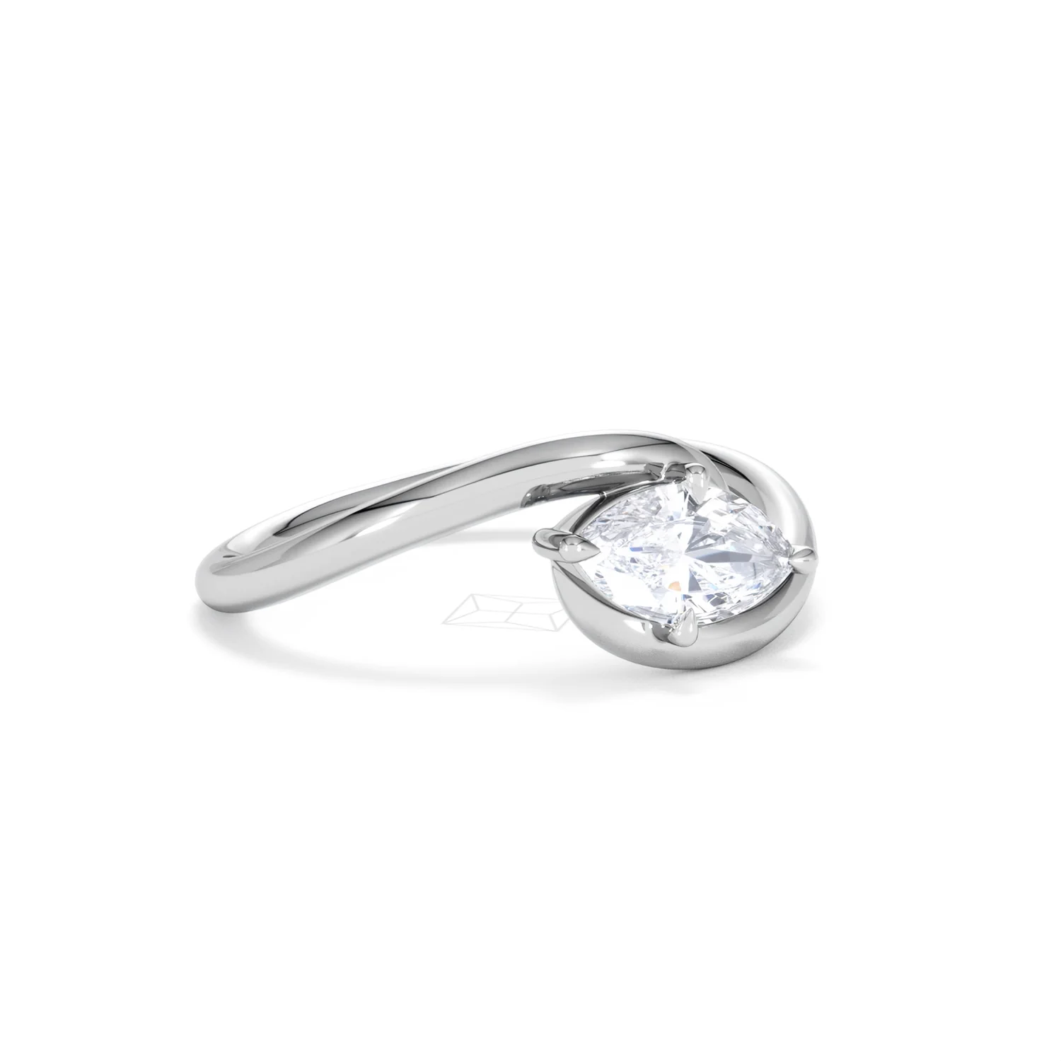 Affinity 0.50ct Marquise Cut Lab Diamond Solitaire Engagement Ring in Platinum - Image 16