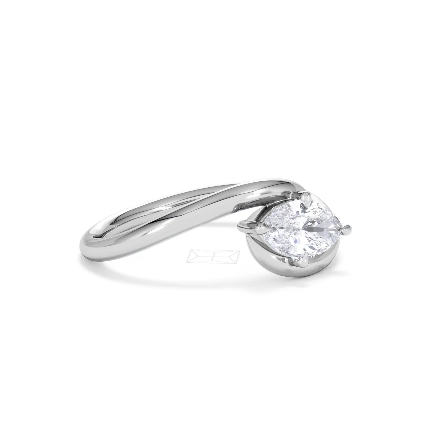 Affinity 0.50ct Marquise Cut Lab Diamond Solitaire Engagement Ring in Platinum - Image 18