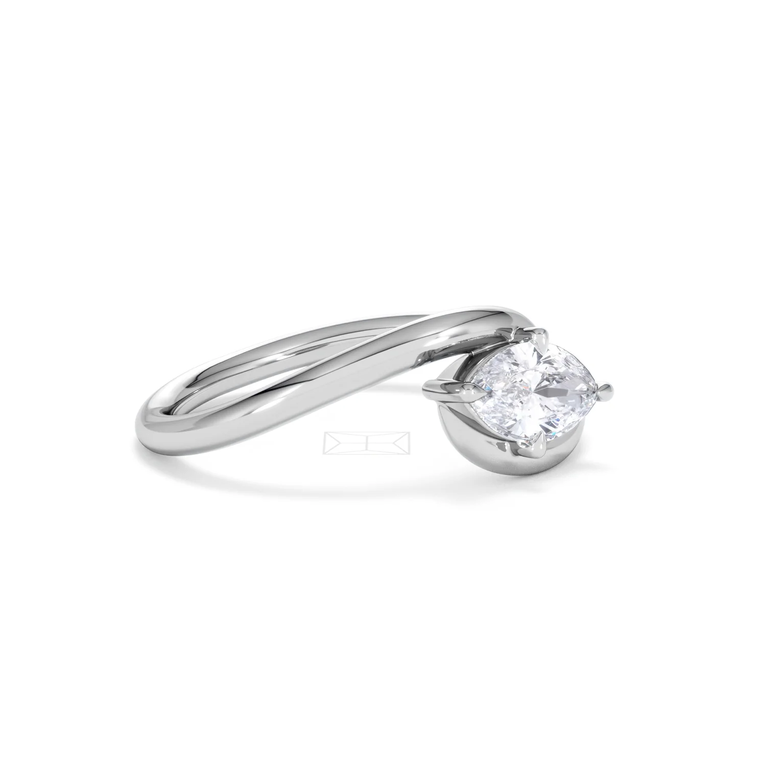Affinity 0.50ct Marquise Cut Lab Diamond Solitaire Engagement Ring in Platinum - Image 19