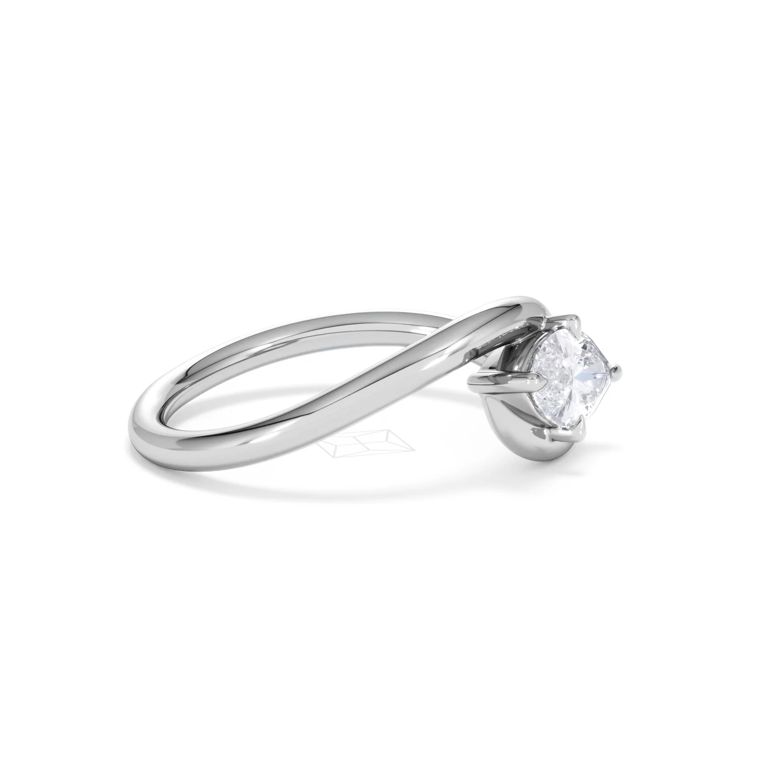 Affinity 0.50ct Marquise Cut Lab Diamond Solitaire Engagement Ring in Platinum - Image 23