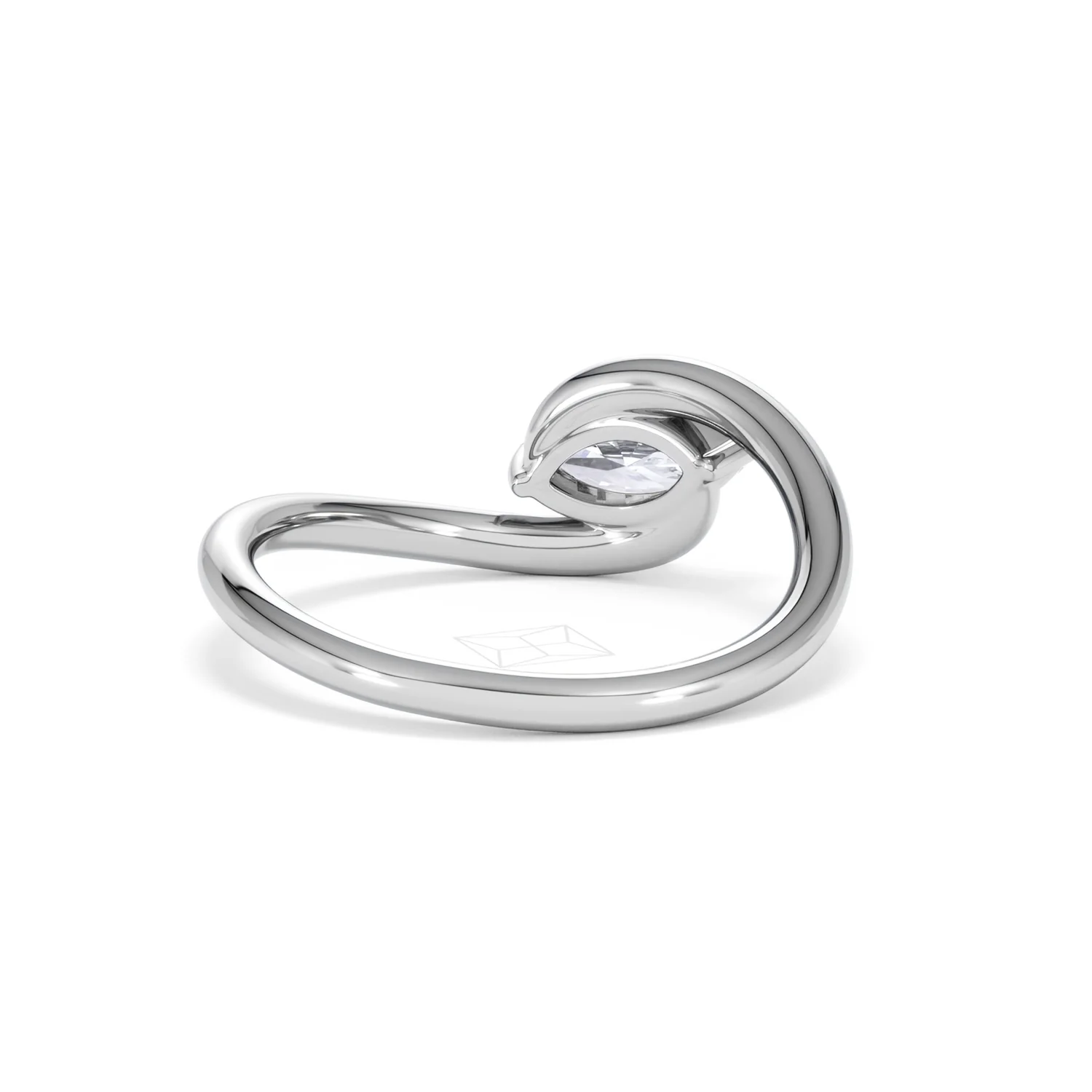 Affinity 0.50ct Marquise Cut Lab Diamond Solitaire Engagement Ring in Platinum - Image 44
