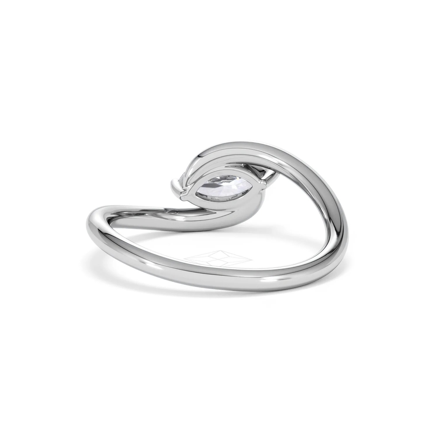 Affinity 0.50ct Marquise Cut Lab Diamond Solitaire Engagement Ring in Platinum - Image 48