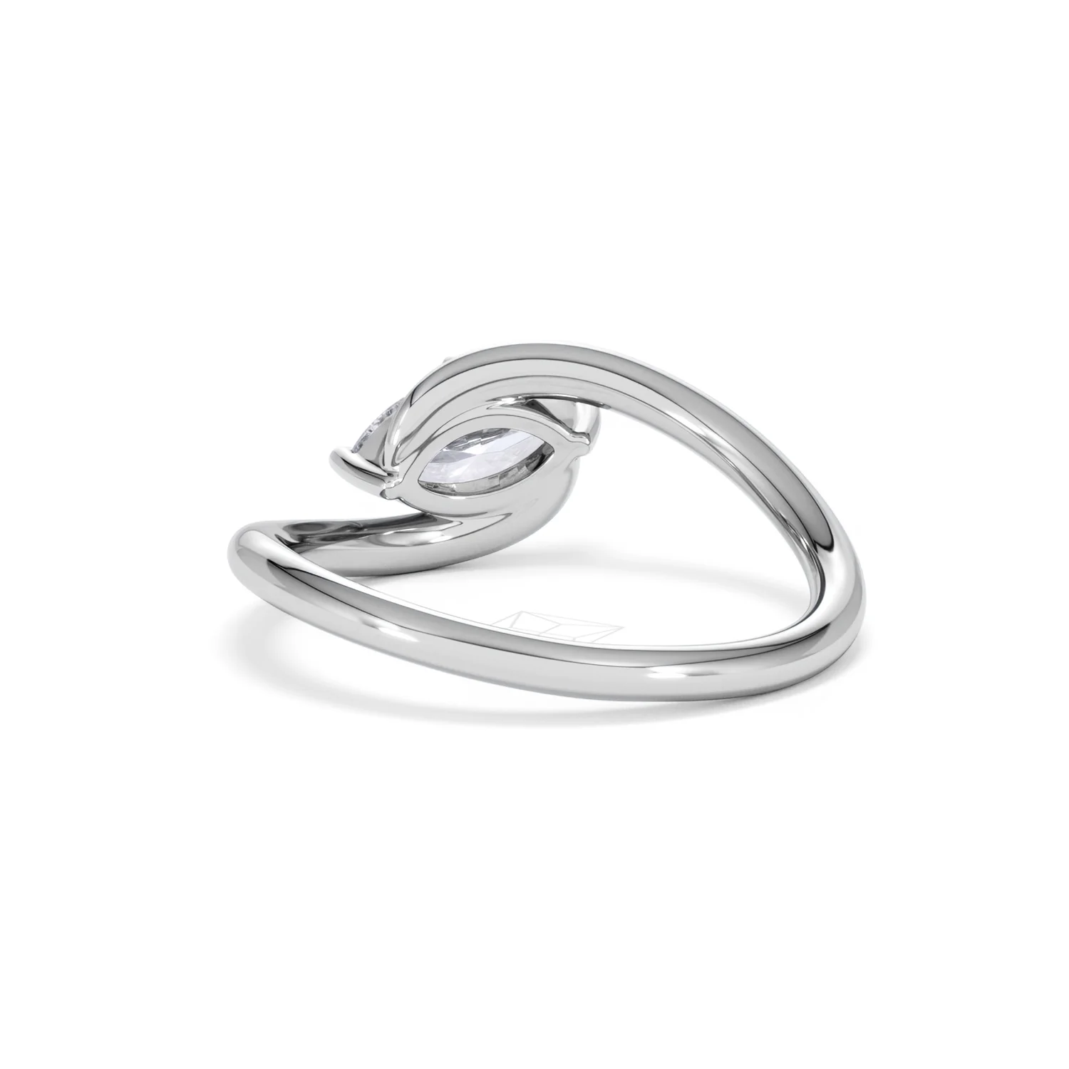 Affinity 0.50ct Marquise Cut Lab Diamond Solitaire Engagement Ring in Platinum - Image 52