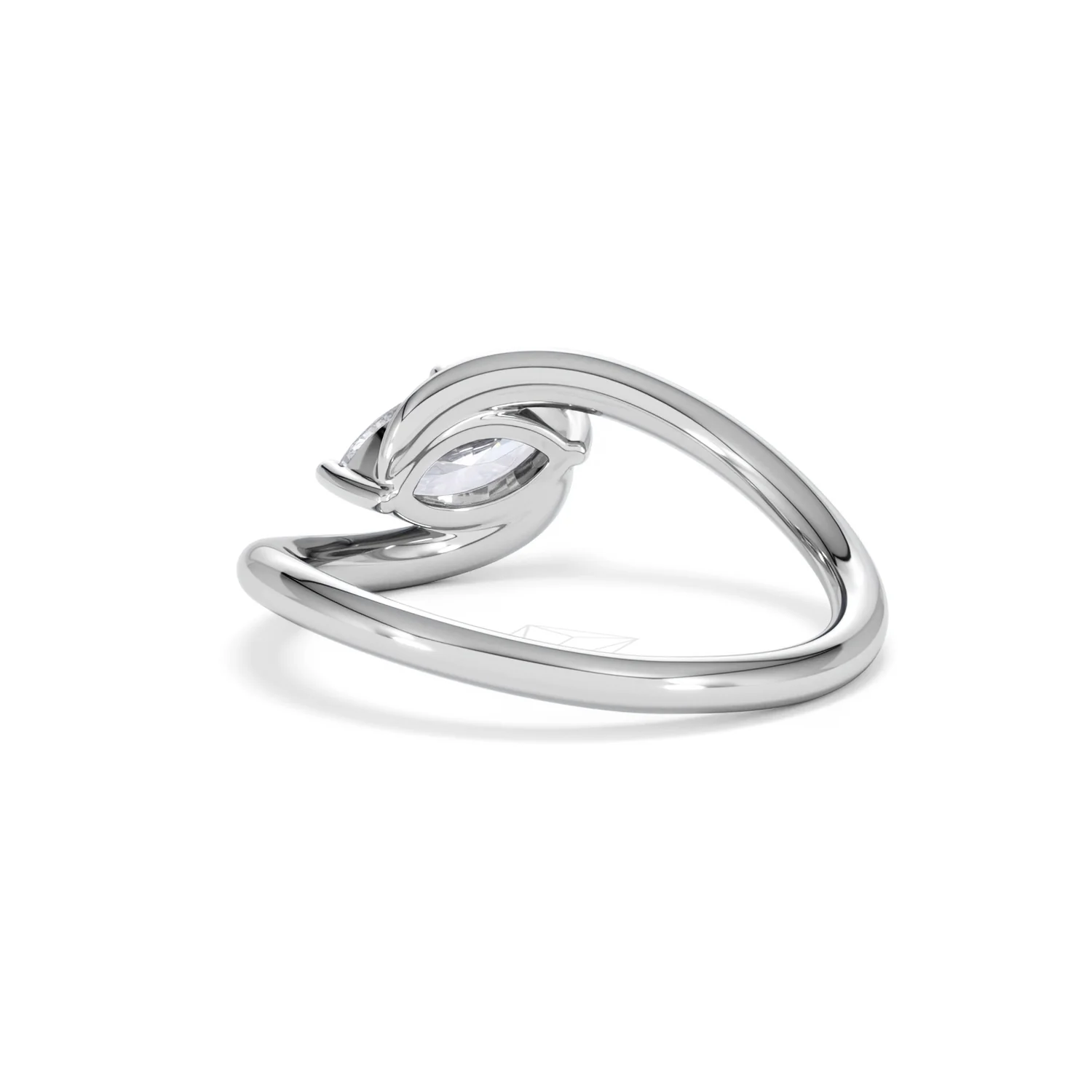 Affinity 0.50ct Marquise Cut Lab Diamond Solitaire Engagement Ring in Platinum - Image 53
