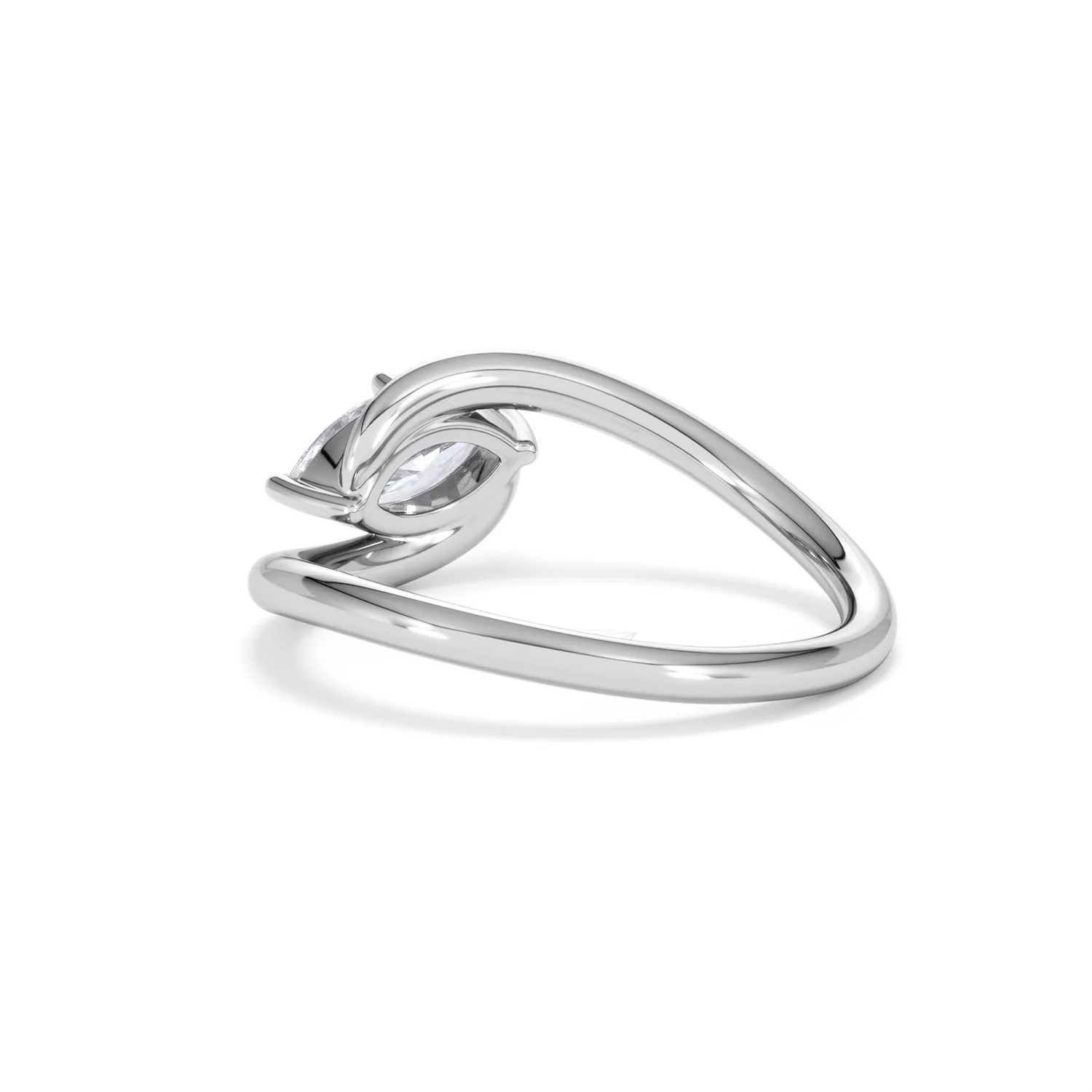 Affinity 0.50ct Marquise Cut Lab Diamond Solitaire Engagement Ring in Platinum - Image 56