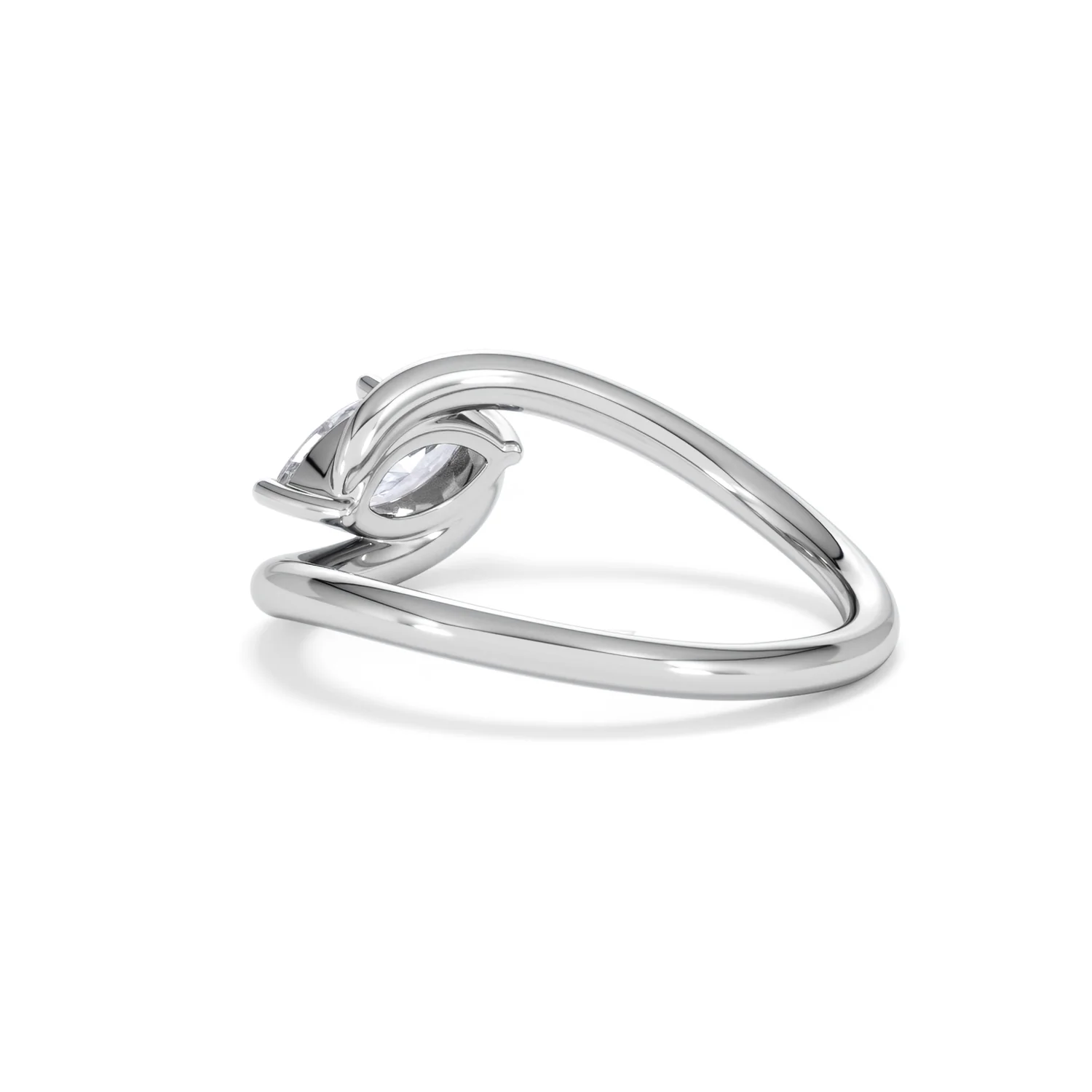Affinity 0.50ct Marquise Cut Lab Diamond Solitaire Engagement Ring in Platinum - Image 57