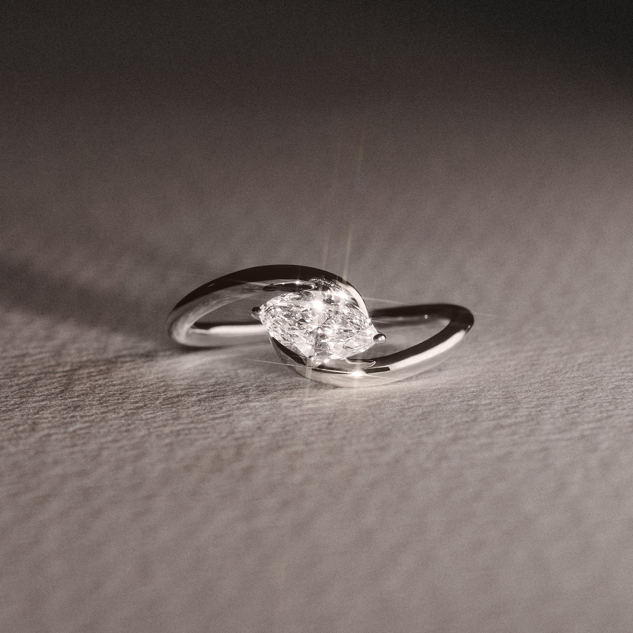 Affinity 0.50ct Marquise Cut Lab Diamond Solitaire Engagement Ring in Platinum - Image 6