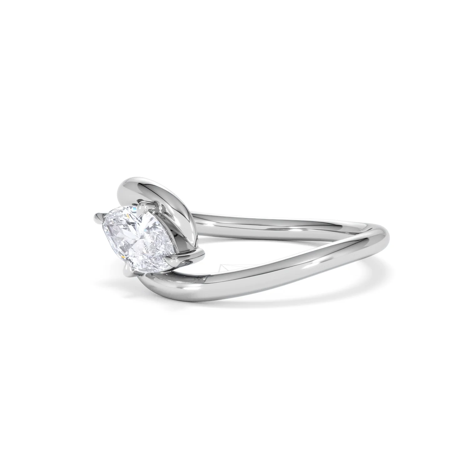 Affinity 0.50ct Marquise Cut Lab Diamond Solitaire Engagement Ring in Platinum - Image 78