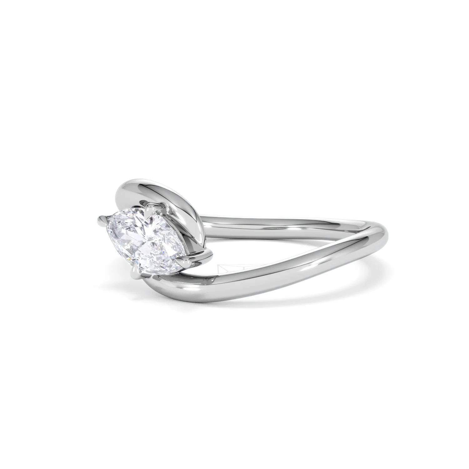 Affinity 0.50ct Marquise Cut Lab Diamond Solitaire Engagement Ring in Platinum - Image 79