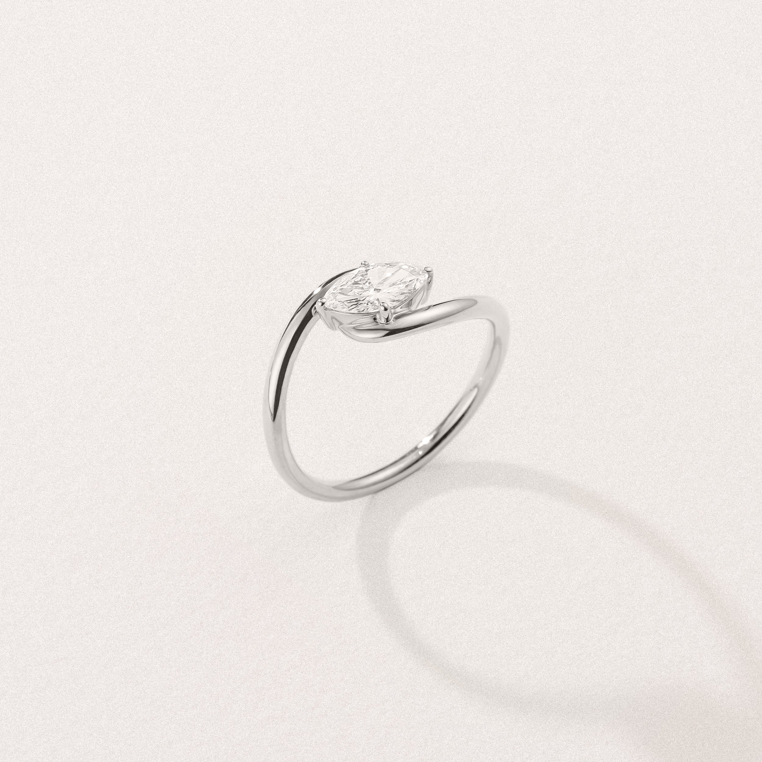 Affinity 0.50ct Marquise Cut Lab Diamond Solitaire Engagement Ring in Platinum - Image 8