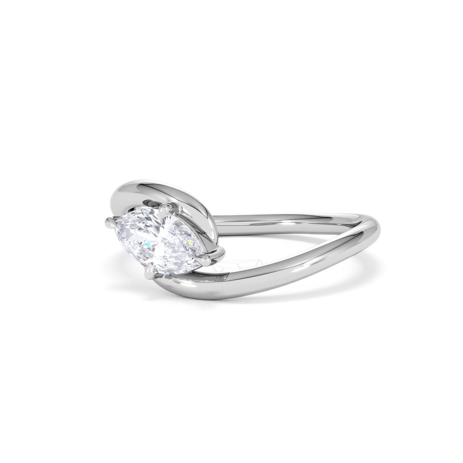 Affinity 0.50ct Marquise Cut Lab Diamond Solitaire Engagement Ring in Platinum - Image 81