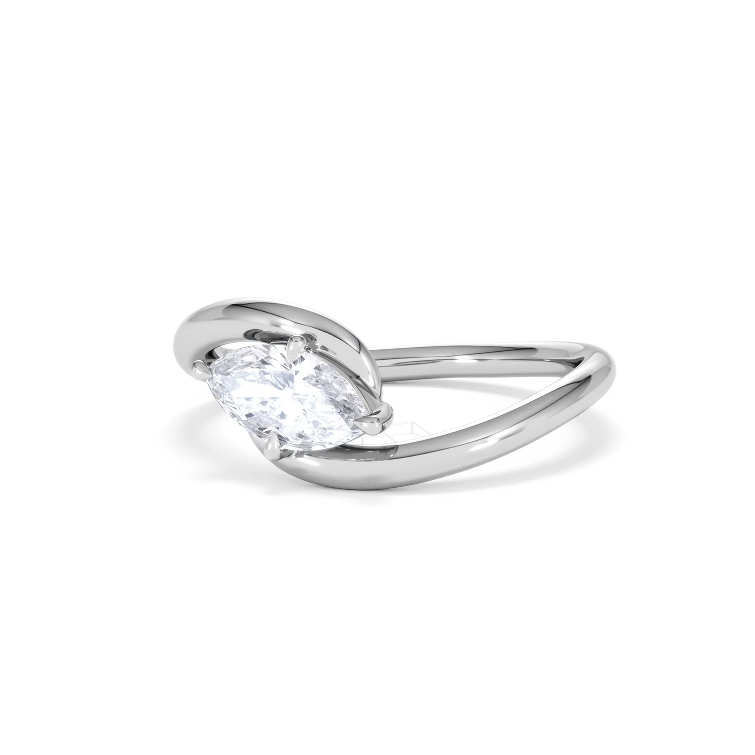 Affinity 0.50ct Marquise Cut Lab Diamond Solitaire Engagement Ring in Platinum - Image 83